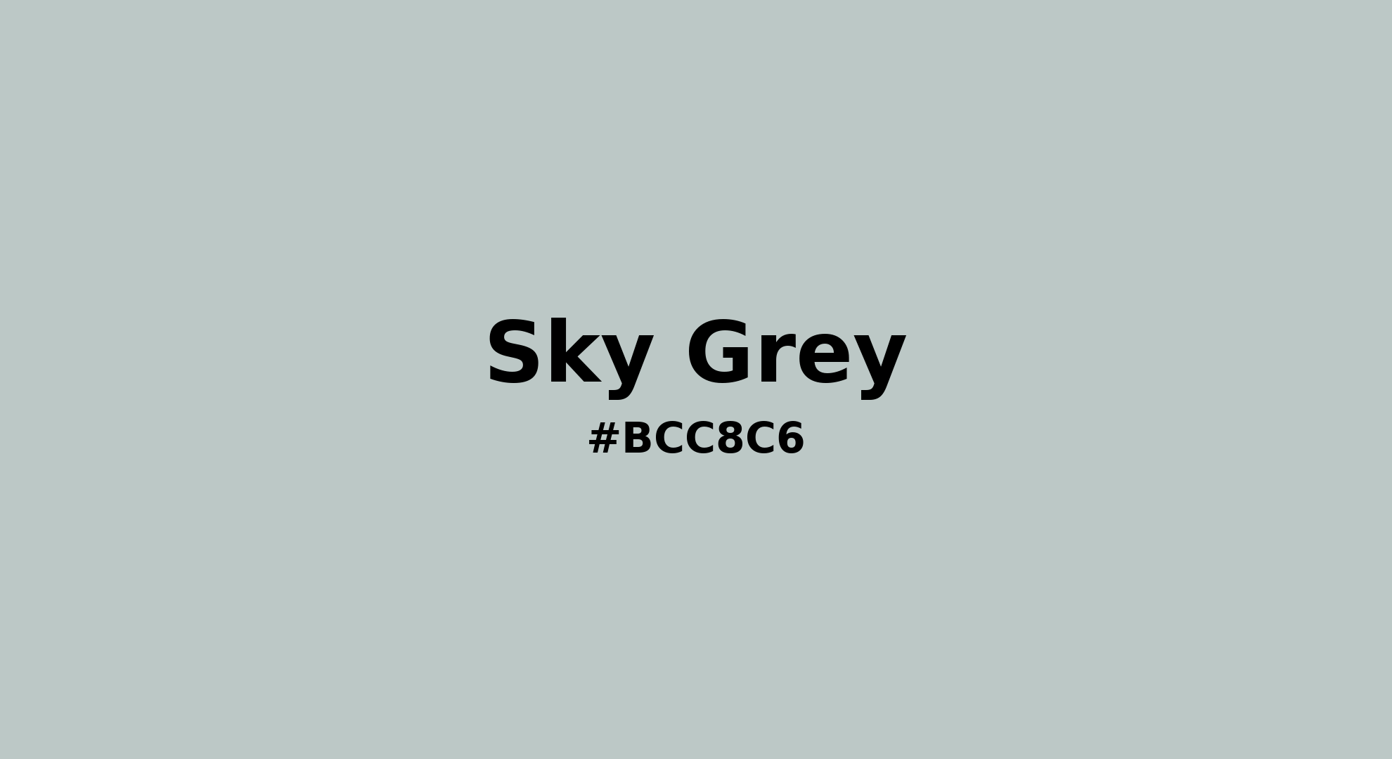 Discover the beautiful color name "Sky Grey" for Pantone 14-4504 Tcx Sky Gray Color | Hex color Code #bcc8c6. Perfect color naming reference for designers and developers. #colorname #colortheory #design #bcc8c6