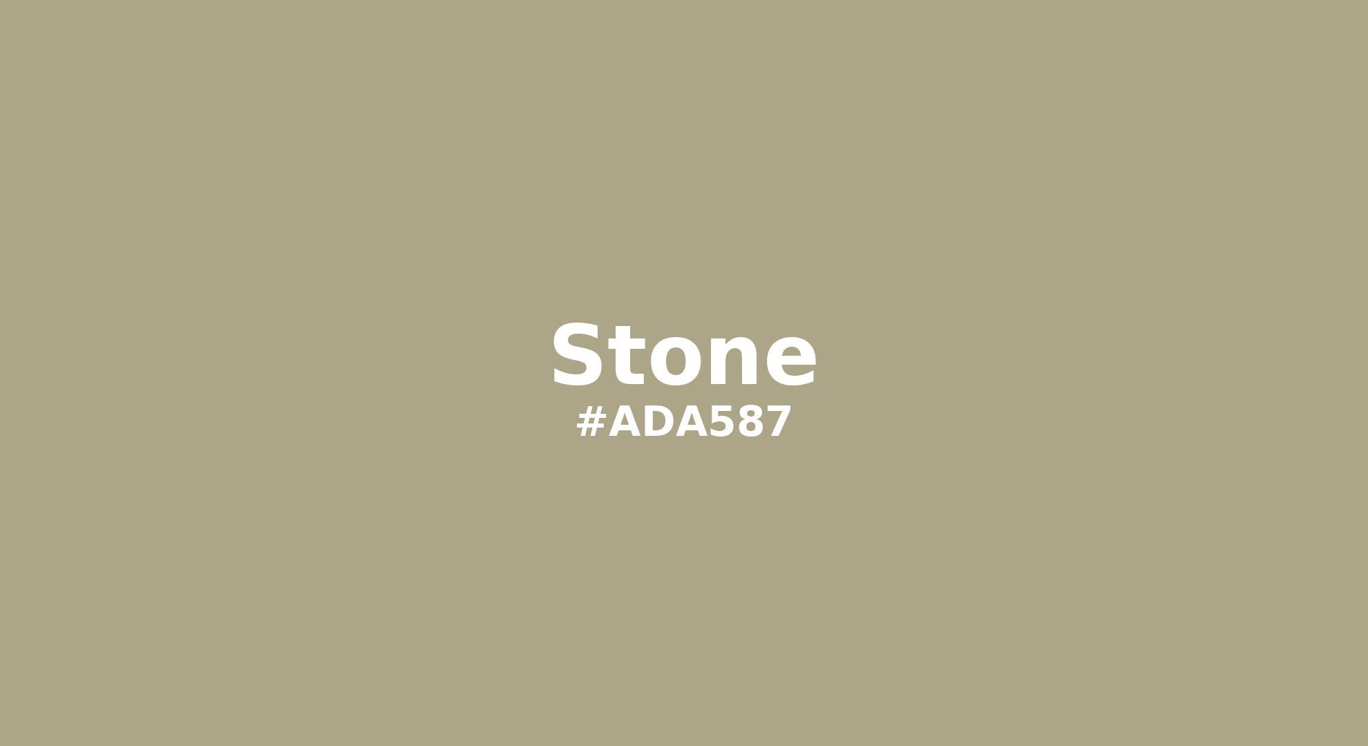 Discover the beautiful color name "Stone" for  Stone Color | Hex ada587. Perfect color naming reference for designers and developers. #colorname #colortheory #design #ada587