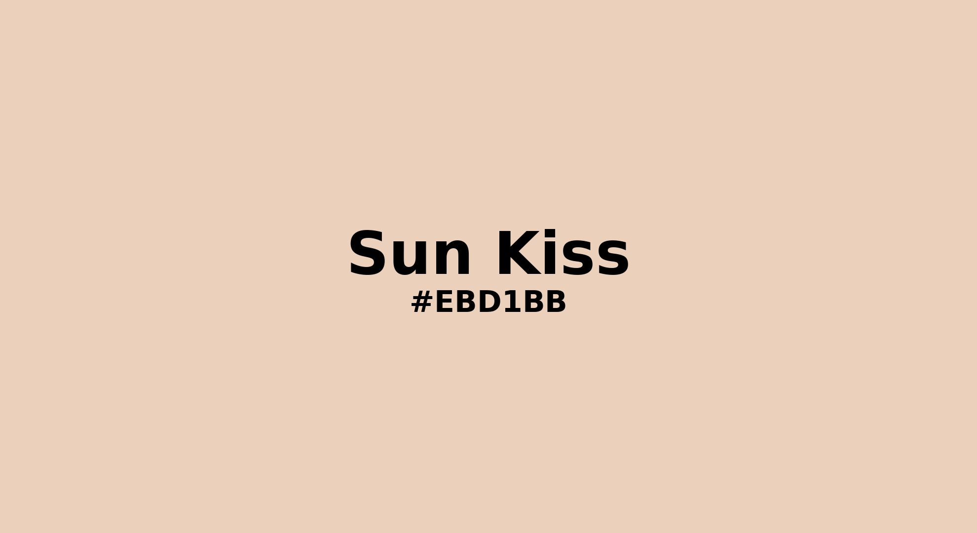 Discover the beautiful color name "Sun Kiss" for Pantone 12-0807 Tcx Sun Kiss Color | Hex color Code #ebd1bb. Perfect color naming reference for designers and developers. #colorname #colortheory #design #ebd1bb