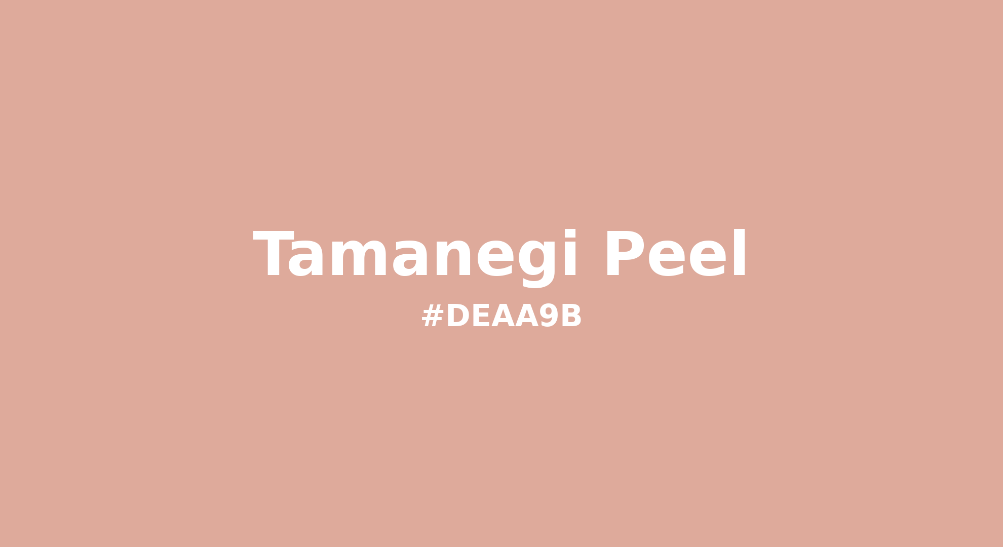 Discover the beautiful color name "Tamanegi Peel" for Pantone 14-1316 Tcx Dusty Pink Color | Hex color Code #deaa9b. Perfect color naming reference for designers and developers. #colorname #colortheory #design #deaa9b