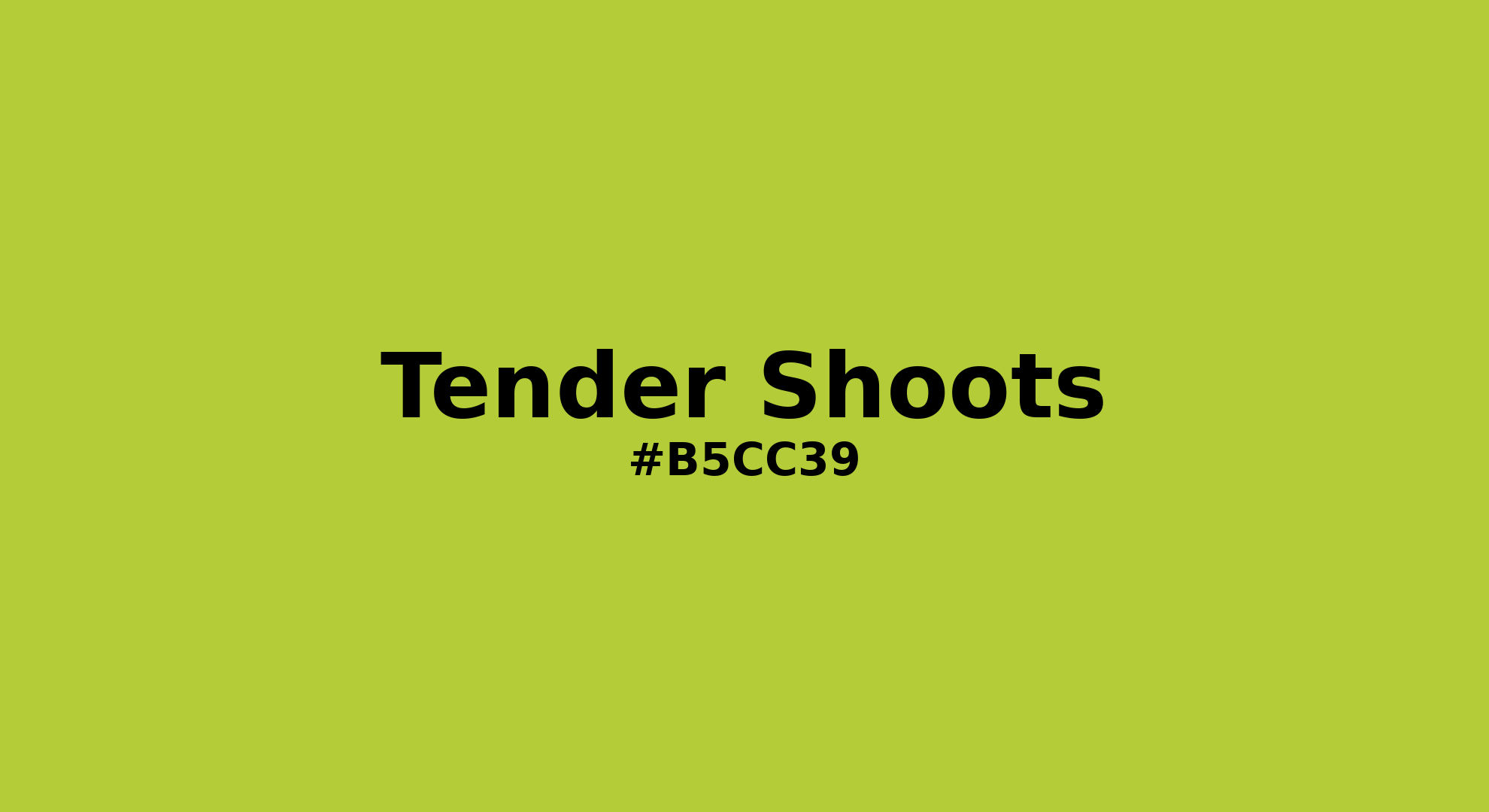 Discover the beautiful color name "Tender Shoots" for Pantone 14-0446 Tcx Tender Shoots Color | Hex color Code #b5cc39. Perfect color naming reference for designers and developers. #colorname #colortheory #design #b5cc39