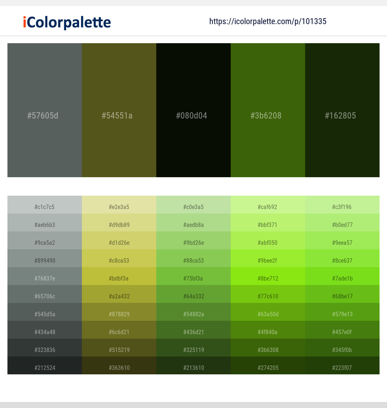 Corduroy – West Coast – Green Waterloo – Green Leaf – Pine Tree Color scheme