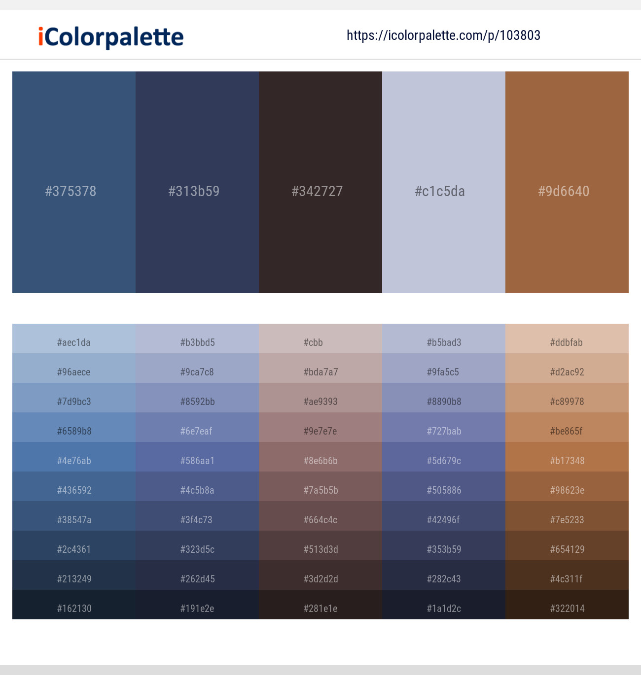 San Juan – Pickled Bluewood – Cocoa Brown – Blue Haze – Cape Palliser Color scheme