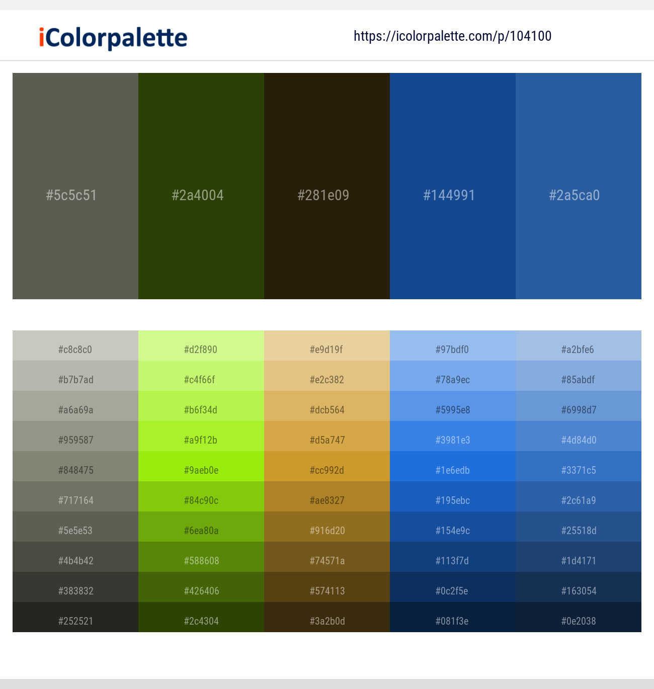 Fuscous Gray – Madras – Graphite – Tory Blue – St Tropaz Color scheme