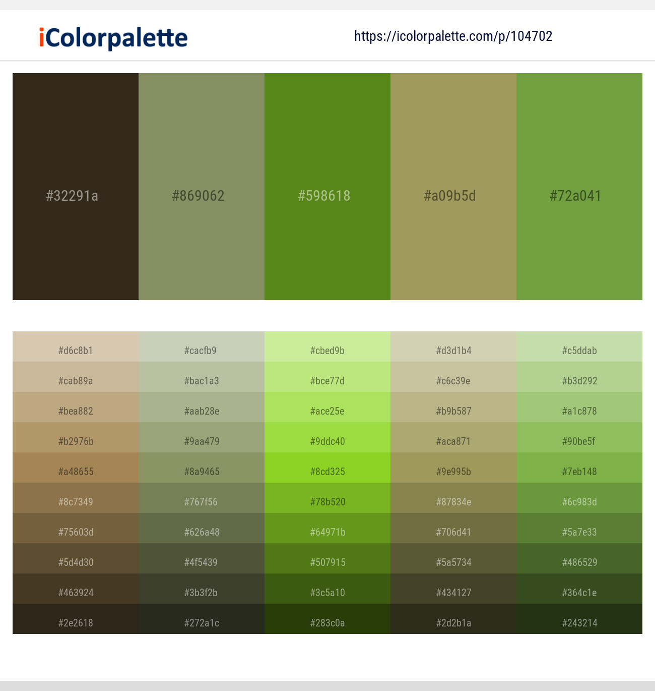 Oil – Avocado – Vida Loca – Barley Corn – Sushi Color scheme