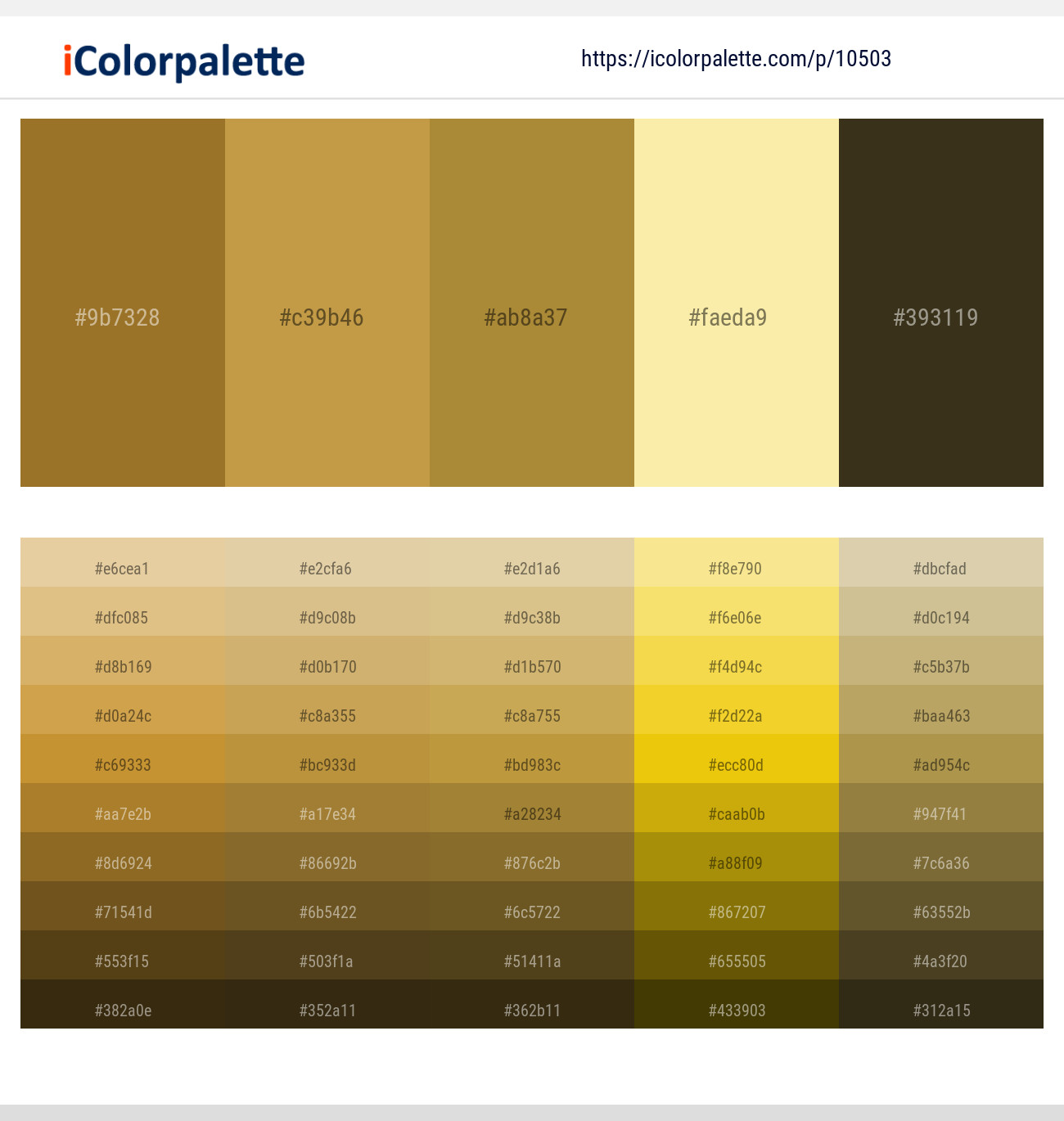 1050345 Gold Color Palettes