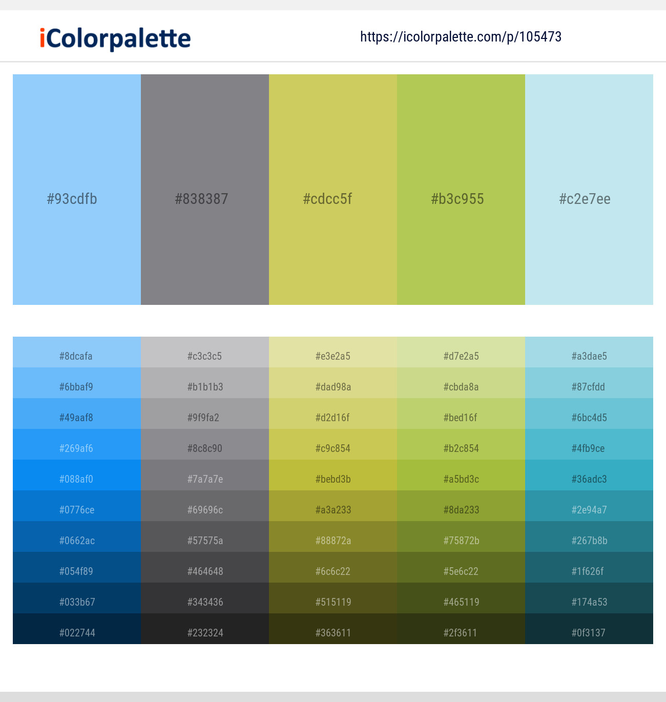 Malibu – Jumbo – Tacha – Celery – Powder Blue Color scheme