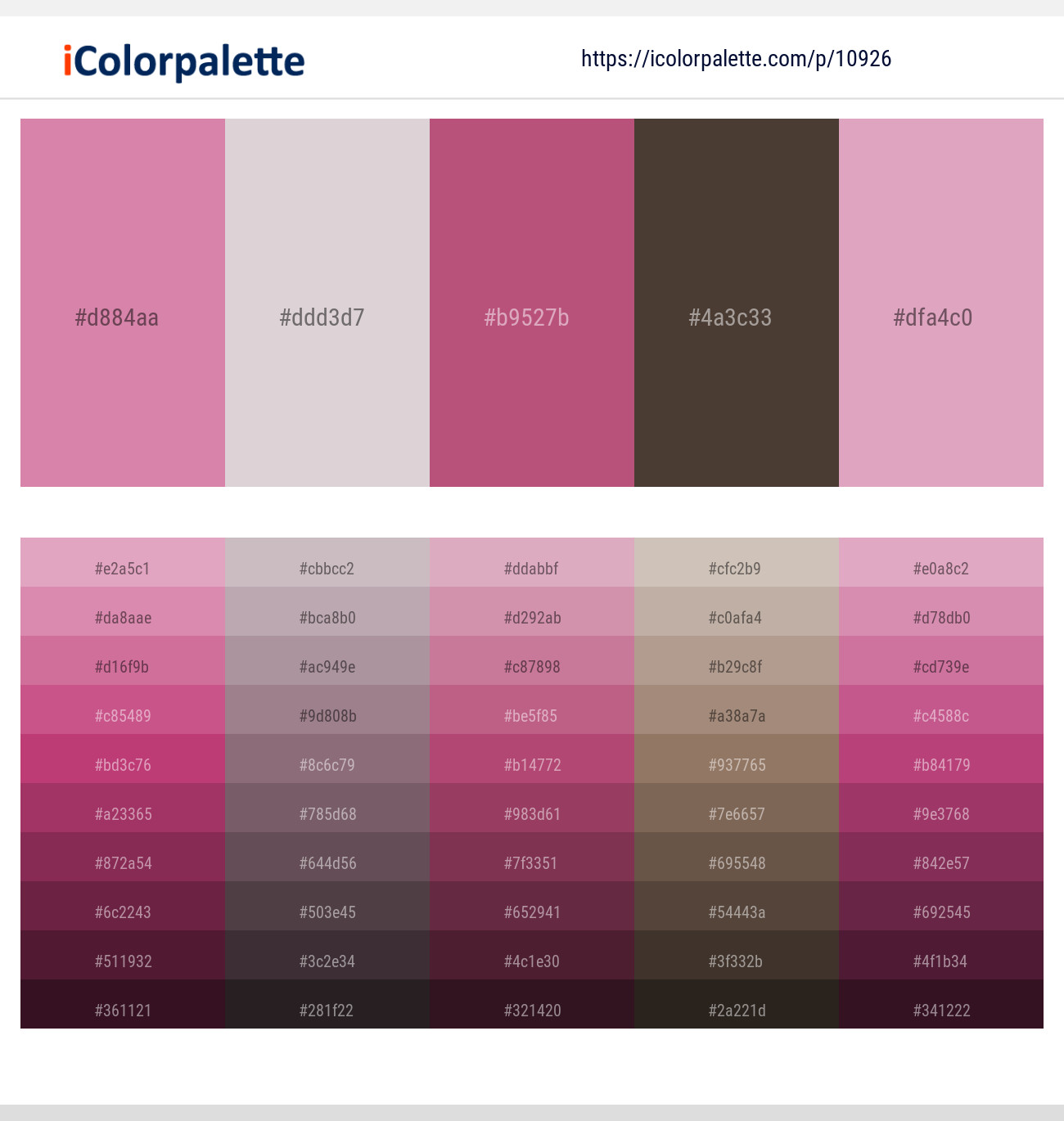 Charm – Bon Jour – Cadillac – Taupe – Light Orchid Color scheme