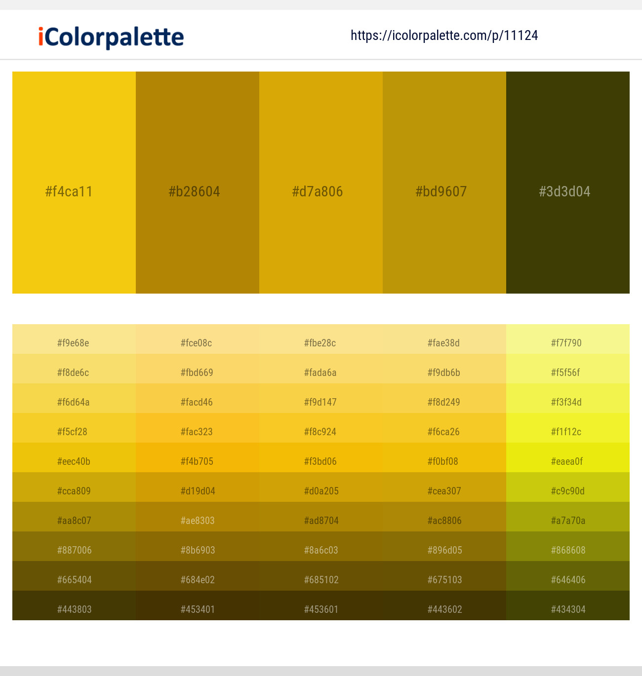 1112445 Gold Color Palettes