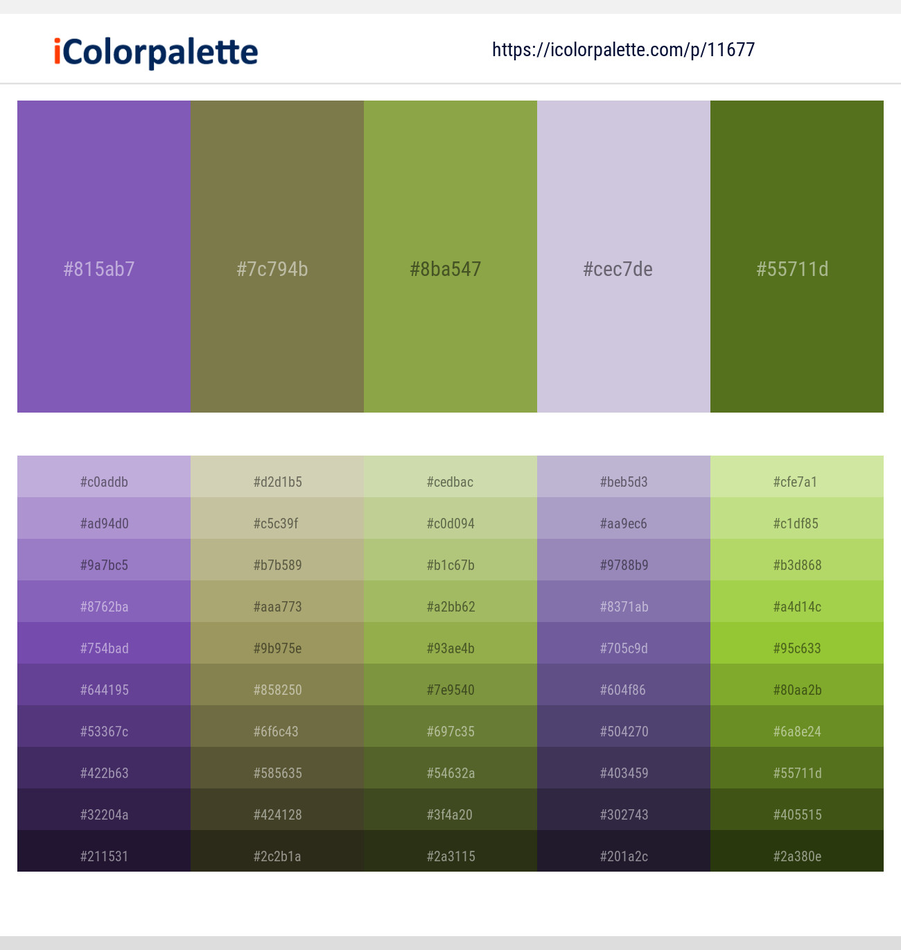 Fuchsia Blue – Shadow – Sushi – Blue Haze – Fern Frond Color scheme