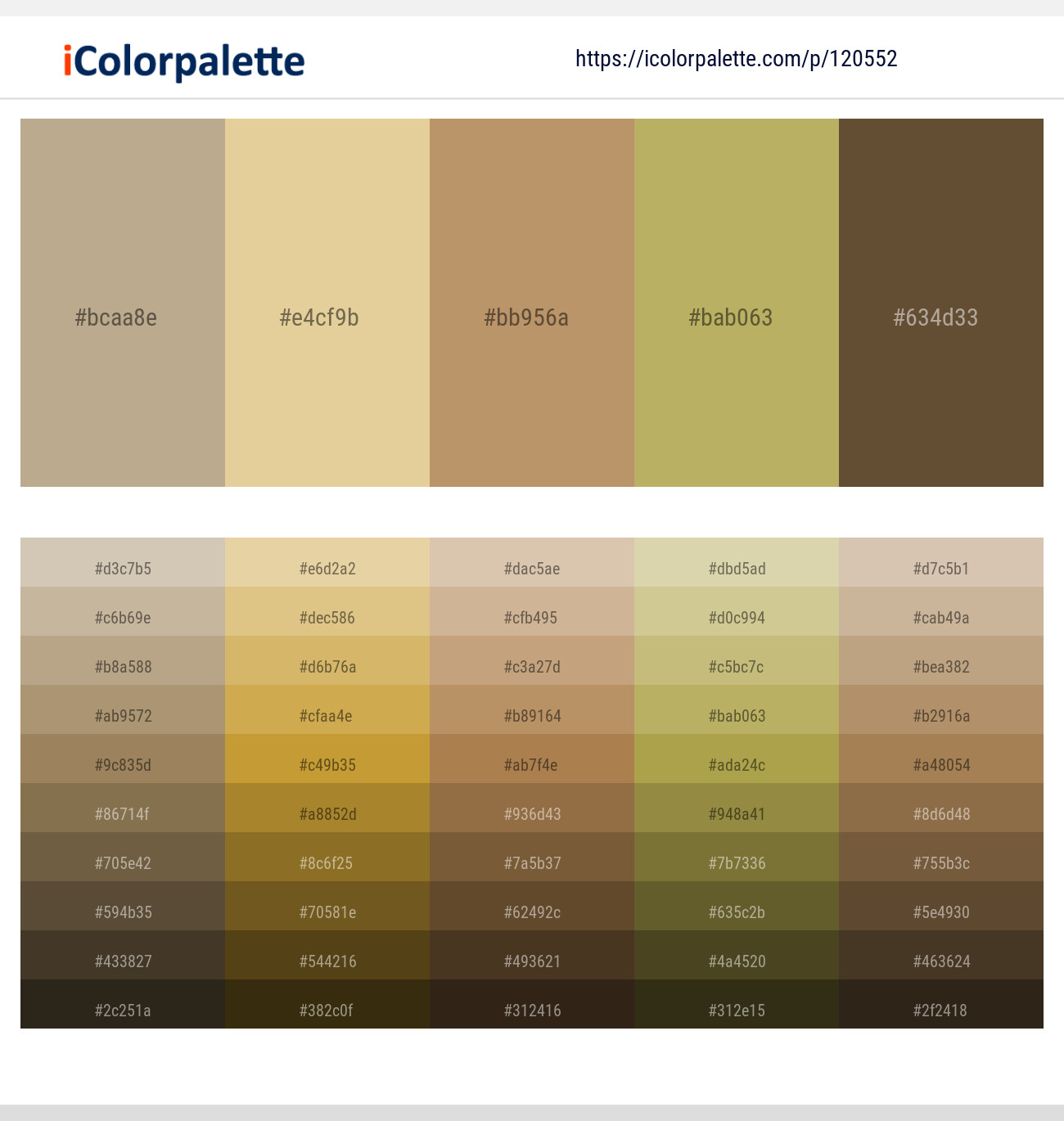 Indian Khaki – Zombie – Muddy Waters – Olive Green – Shingle Fawn Color scheme