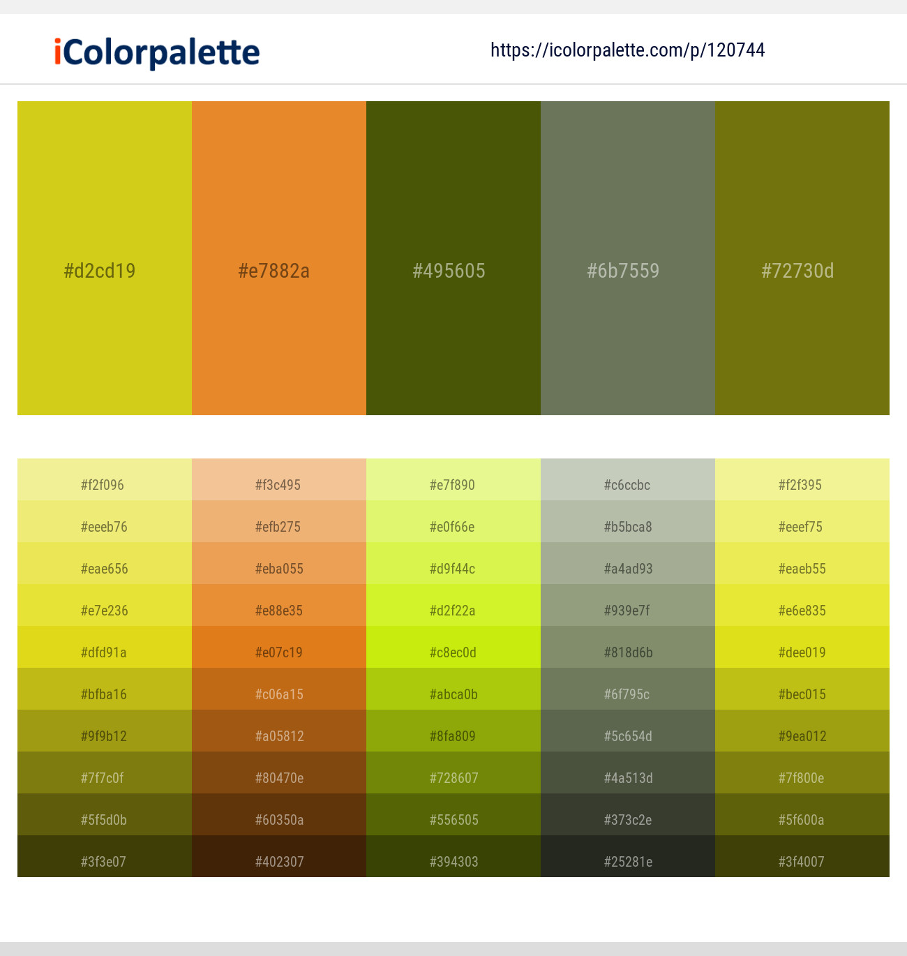 Bird Flower – Fire Bush – Verdun Green – Siam – Olivetone Color scheme