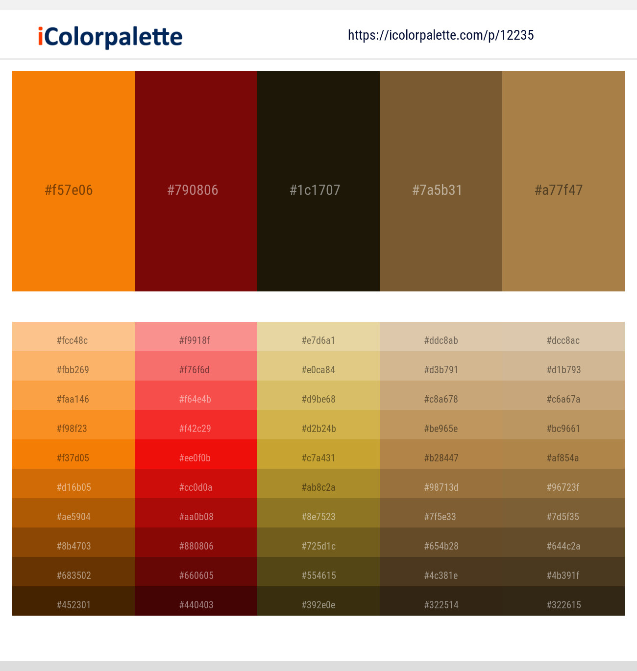 Chilean Fire – Dark Burgundy – El Paso – Old Copper – Driftwood Color scheme