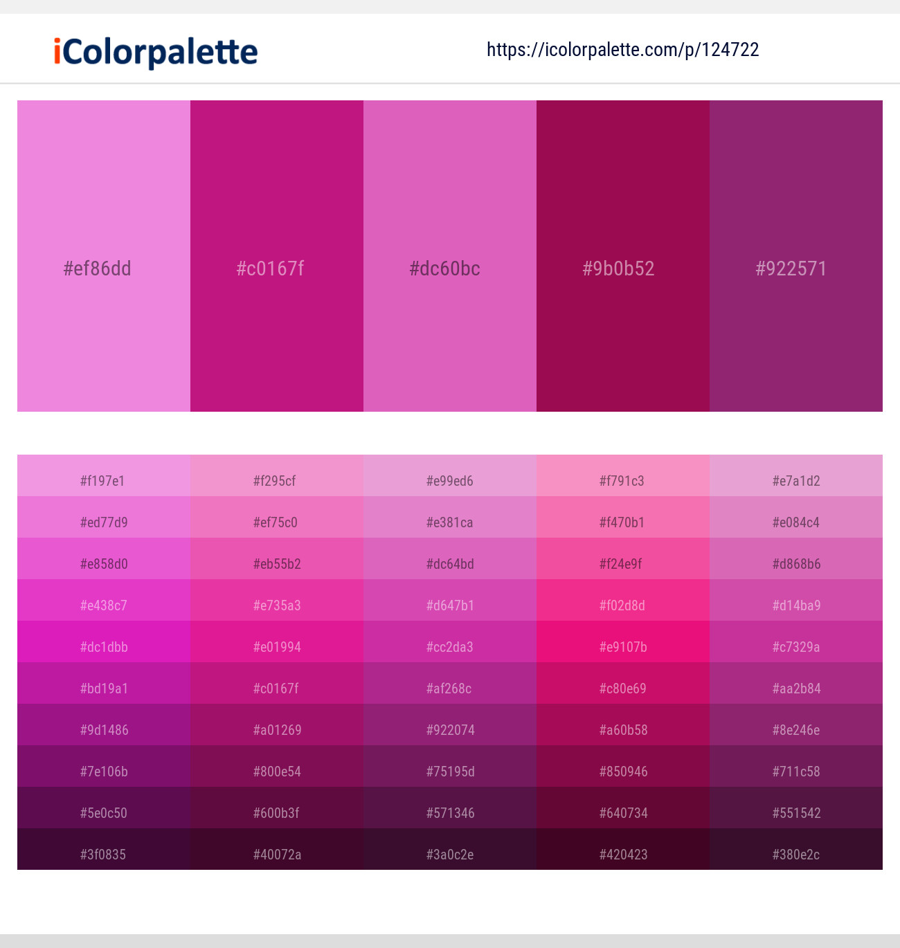 Lavender Magenta – Red Violet – Orchid – Jazzberry Jam – Royal Heath Color scheme