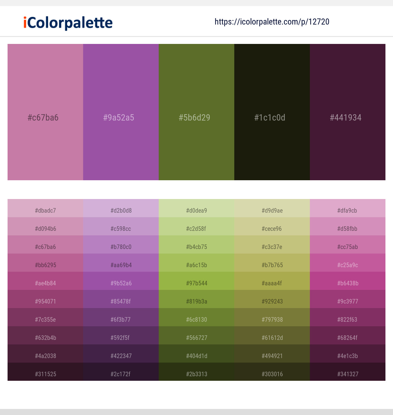 Puce – Wisteria – Crete – Eternity – Wine Berry Color scheme