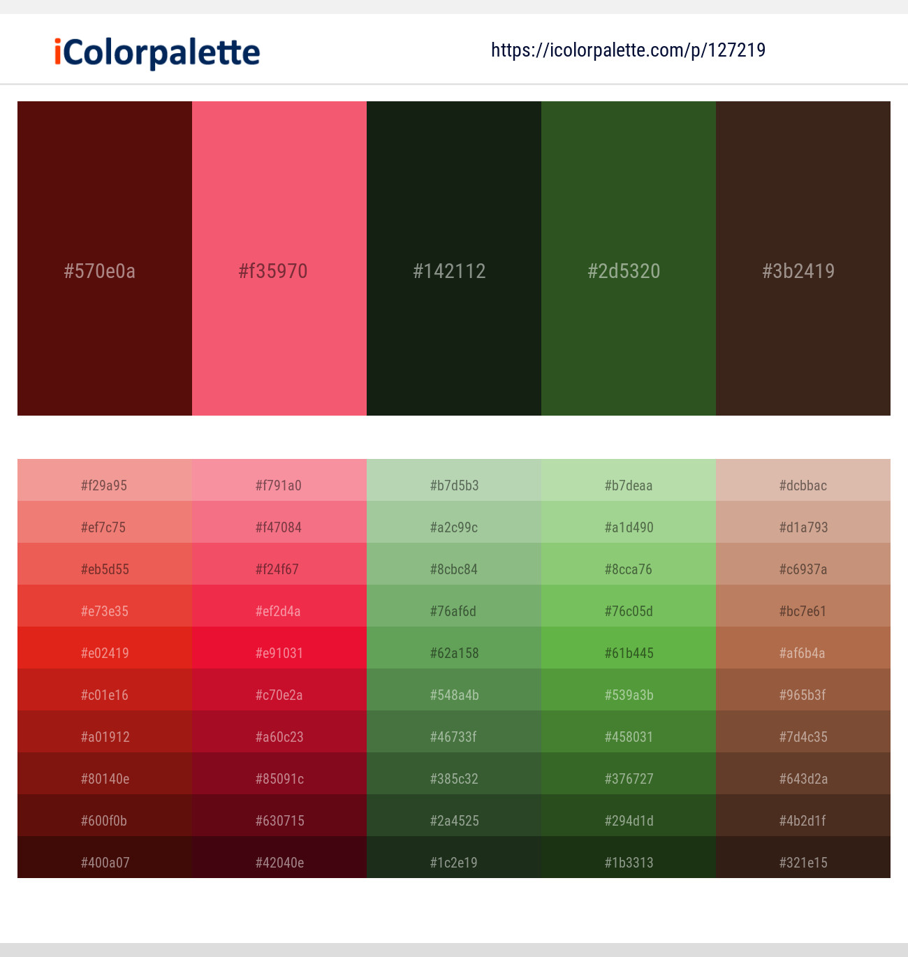 Maroon Oak – Carnation – Hunter Green – Mallard – Cork Color scheme