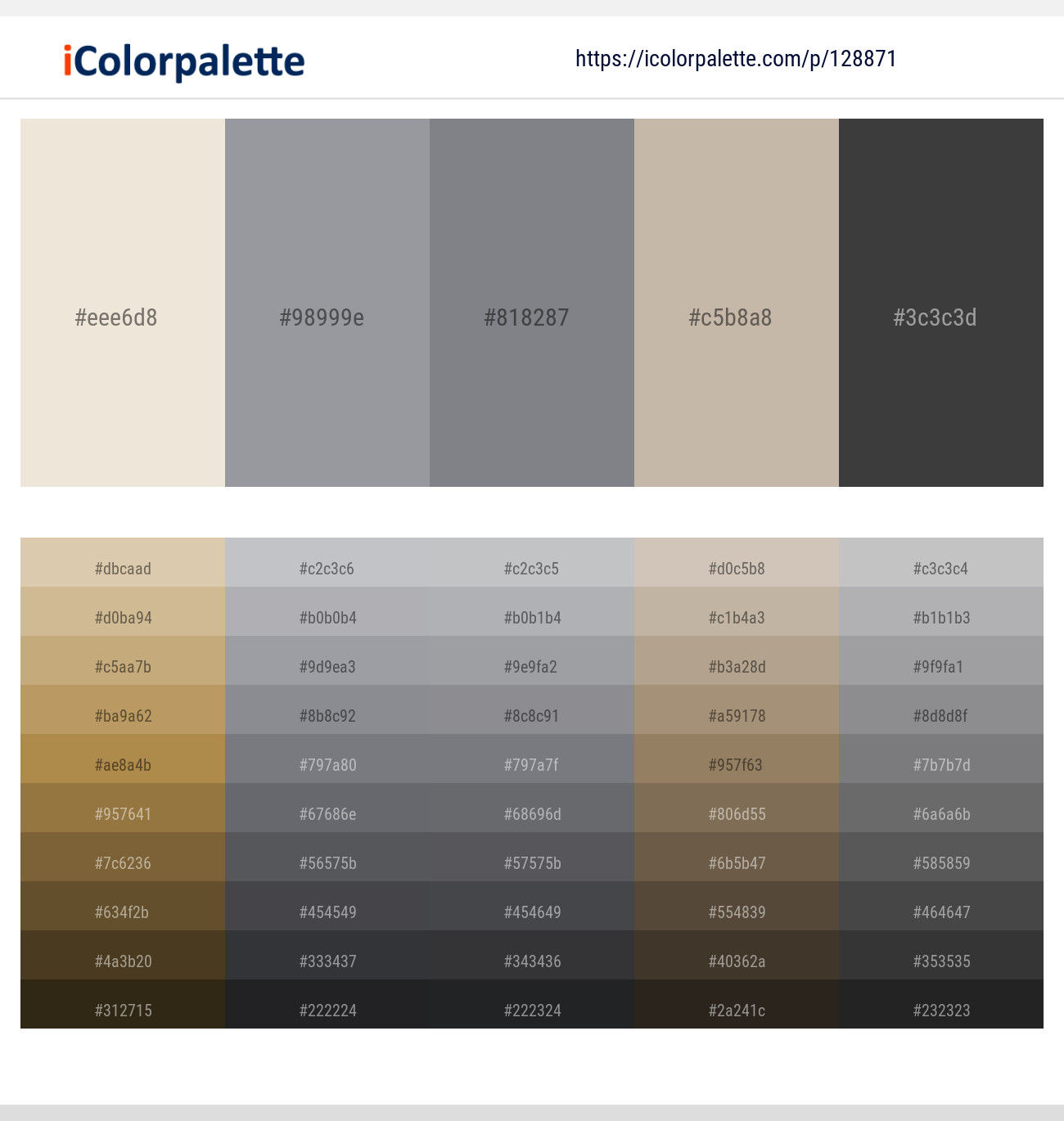 White Rock – Manatee – Jumbo – Bison Hide – Ship Gray Color scheme