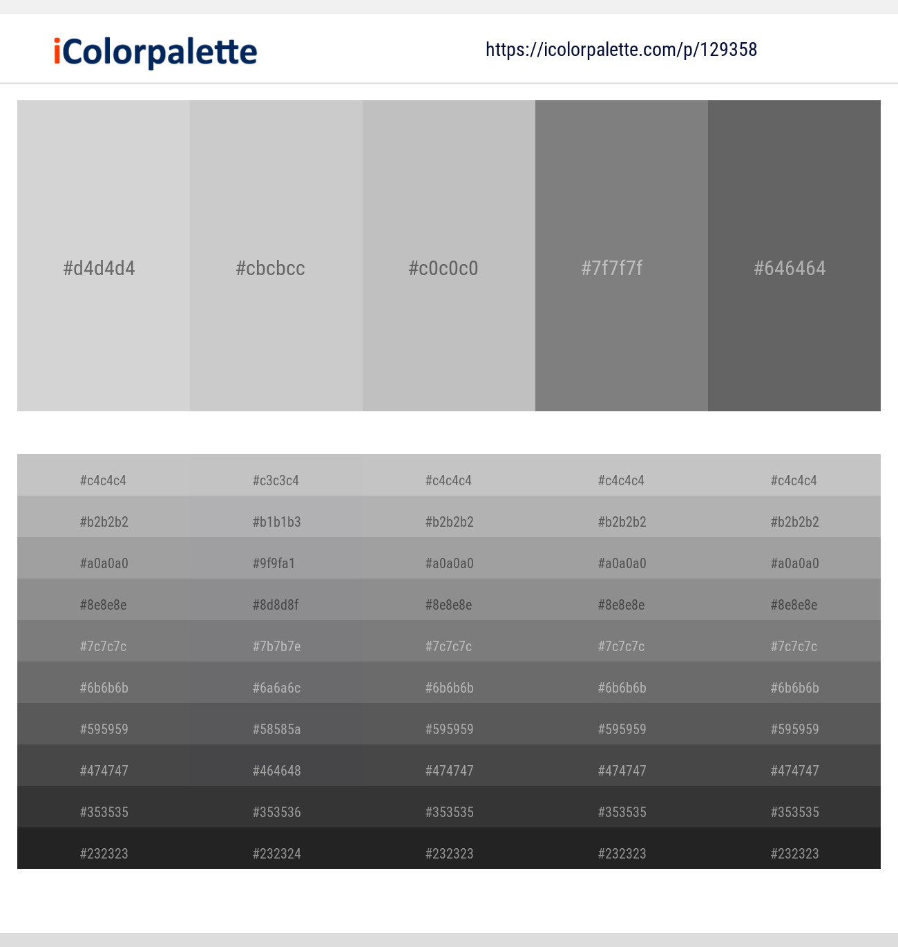 Alto – French Gray – Silver – Gray – Dove Gray Color scheme