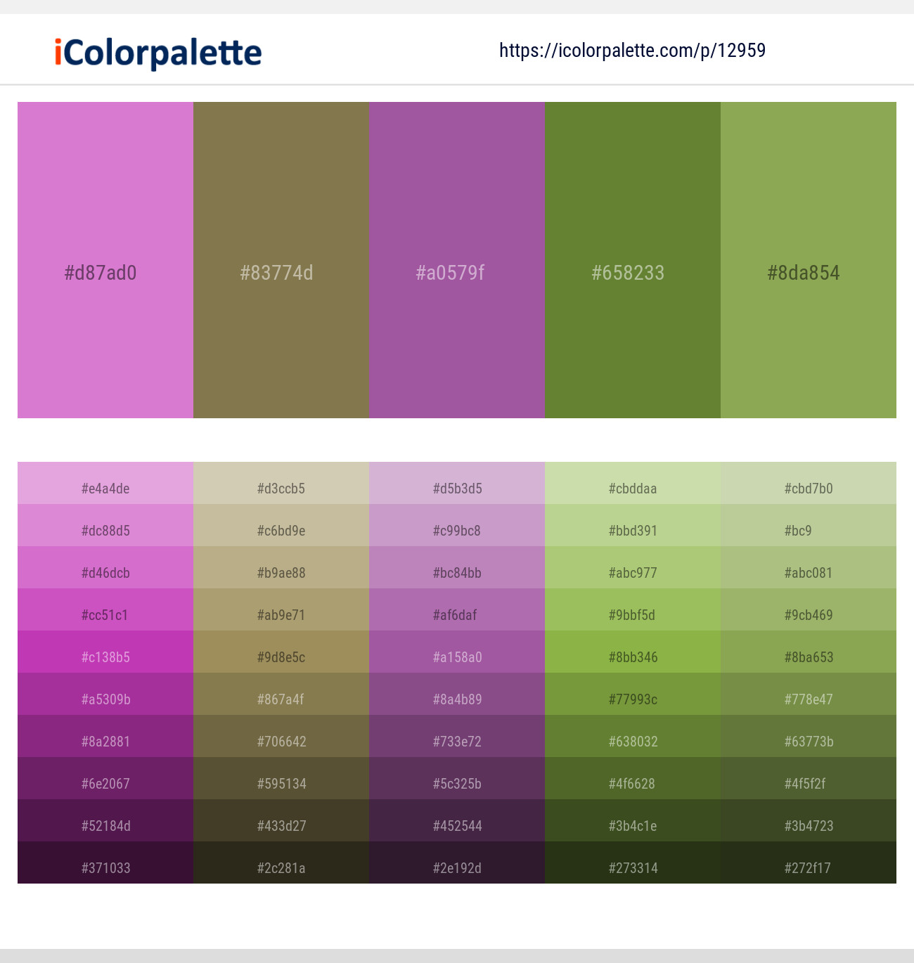 Orchid – Shadow – Strikemaster – Crete – Chelsea Cucumber Color scheme