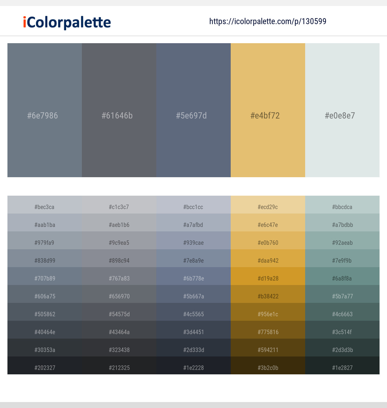 Pale Sky – Shuttle Gray – Shuttle Gray – Apache – Geyser Color scheme