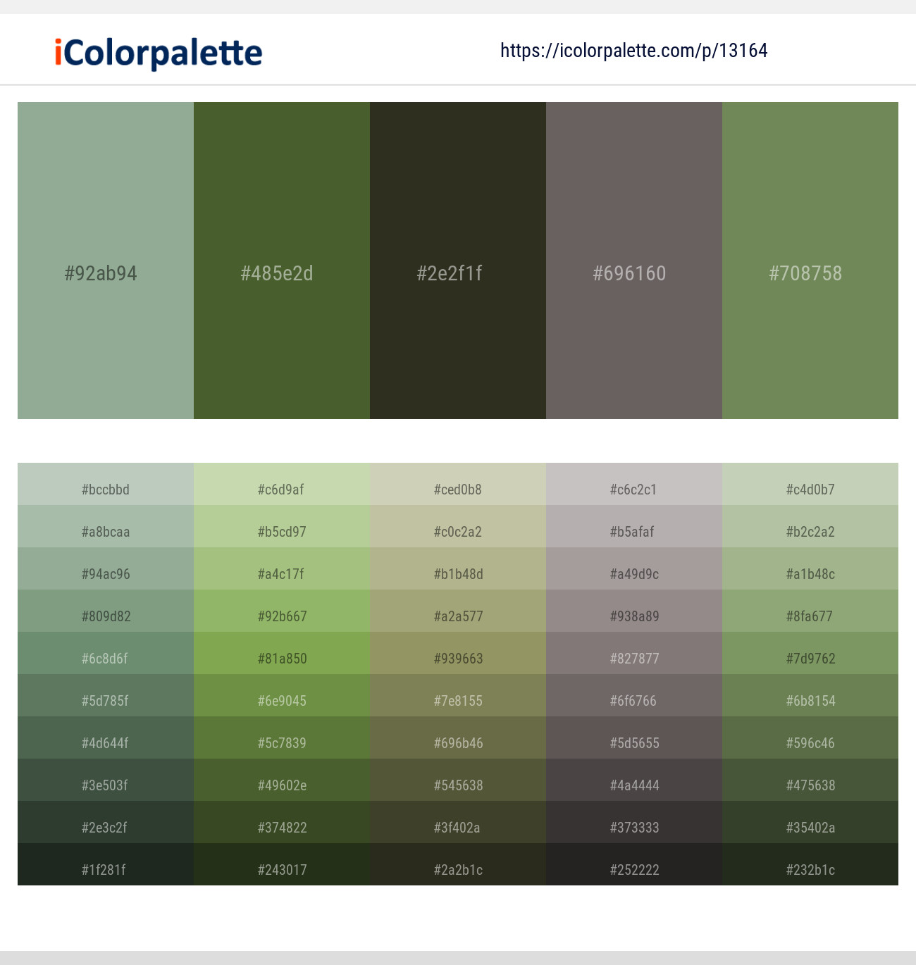 Envy – Woodland – Rangitoto – Scorpion – Highland Color scheme