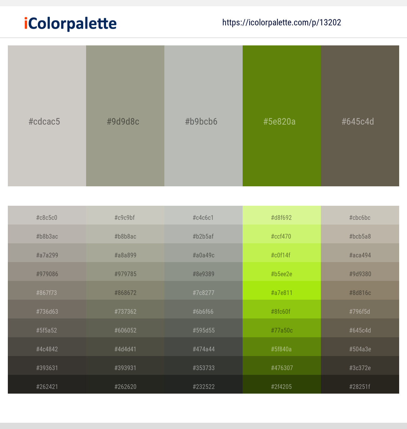 Cloud – Lemon Grass – Green Spring – Green Leaf – Soya Bean Color scheme