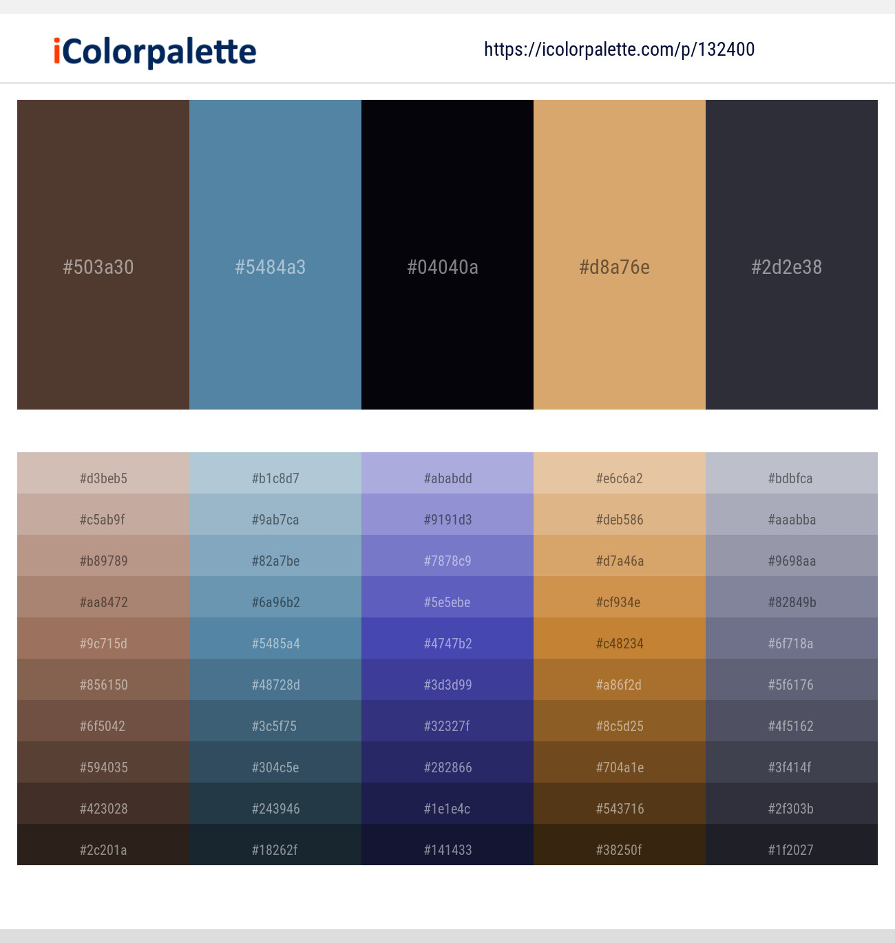 Judge Gray – Wedgewood – Ebony – Whiskey – Charade Color scheme