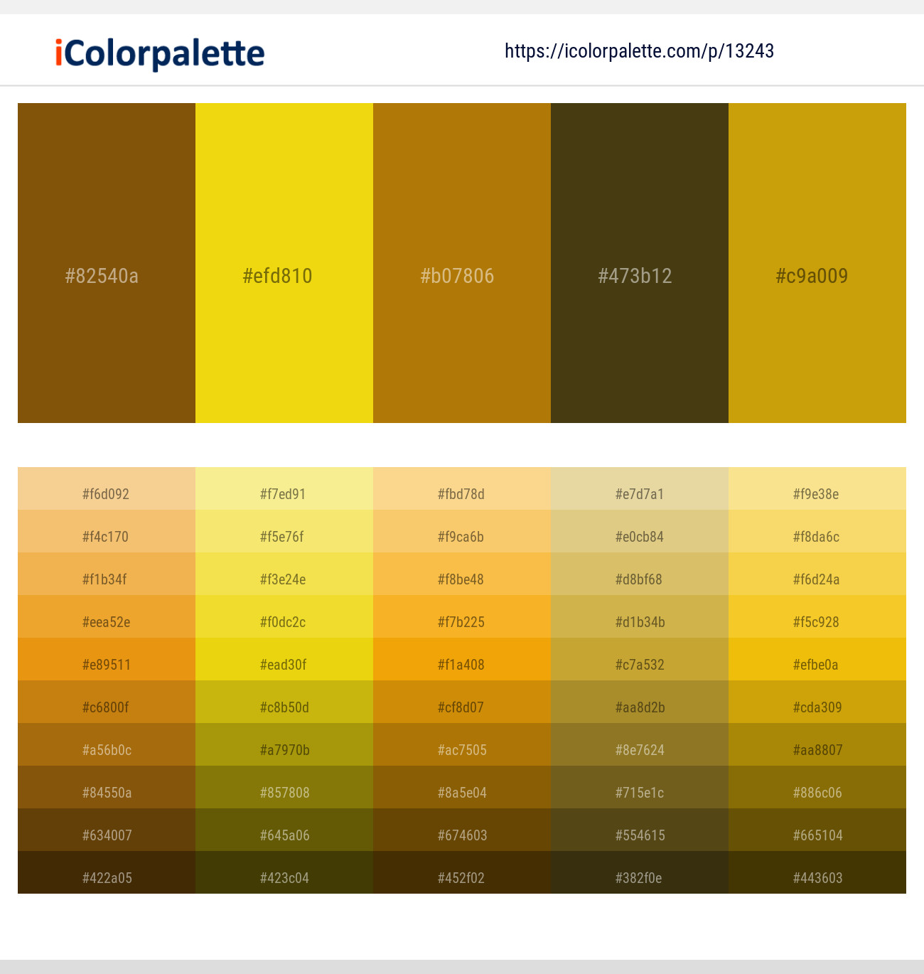 1324345 Gold Color Palettes