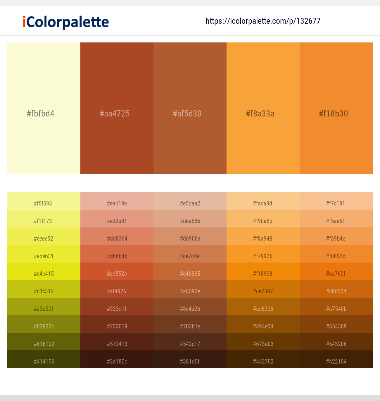 Corn Field – Paarl – Tuscany – Sea Buckthorn – Jaffa Color scheme