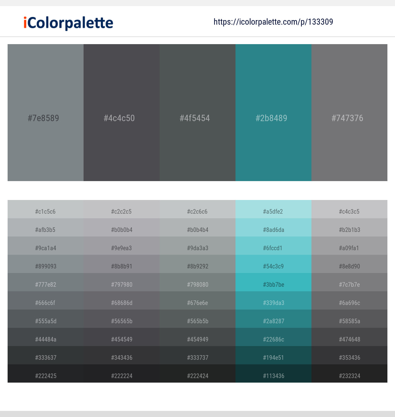 Oslo Gray – Abbey – Cape Cod – Lochinvar – Jumbo Color scheme