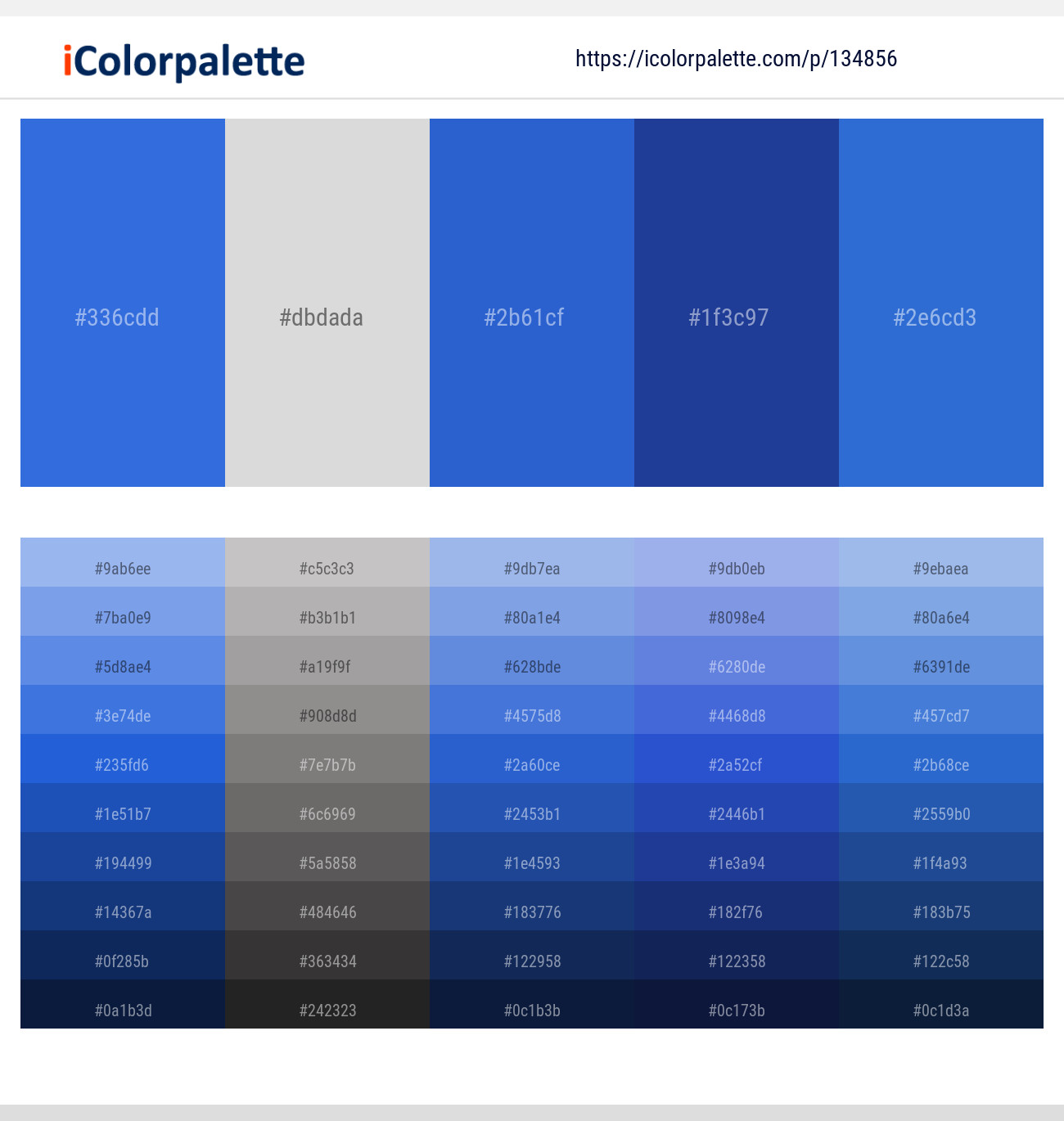 Royal Blue – Alto – Mariner – Jacksons Purple – Mariner Color scheme