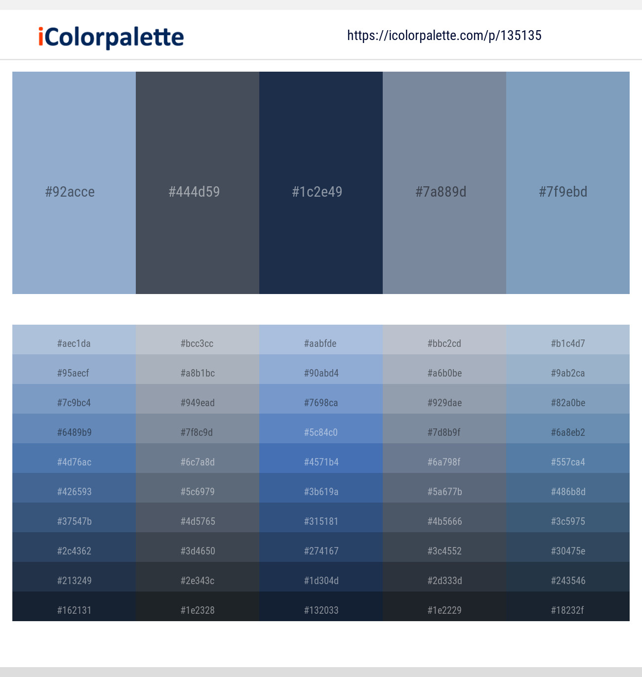 Polo Blue – River Bed – Cloud Burst – Regent Gray – Ship Cove Color scheme