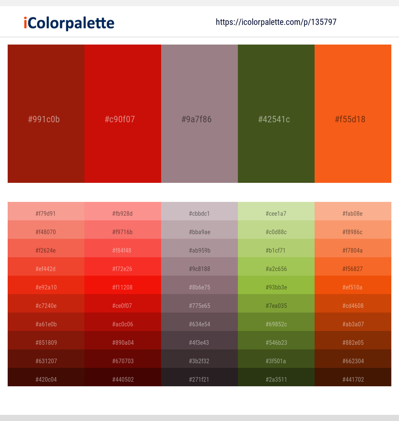 Totem Pole – Milano Red – Bazaar – Thatch Green – Flamingo Color scheme