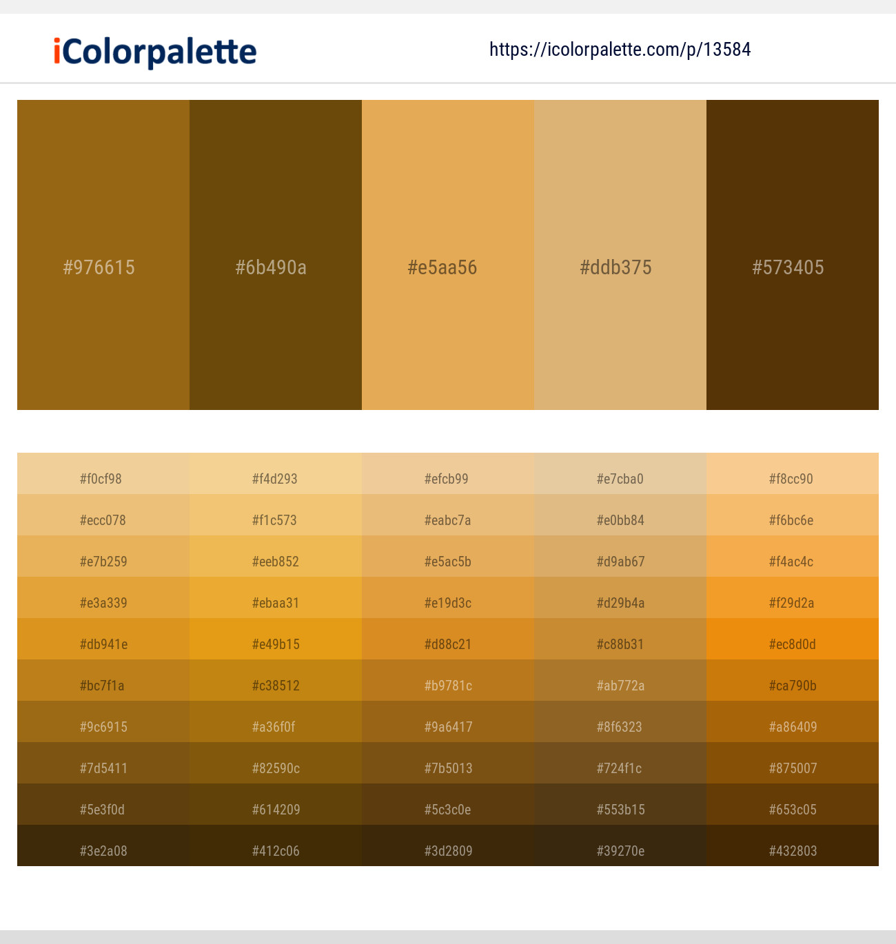 1358445 Gold Color Palettes