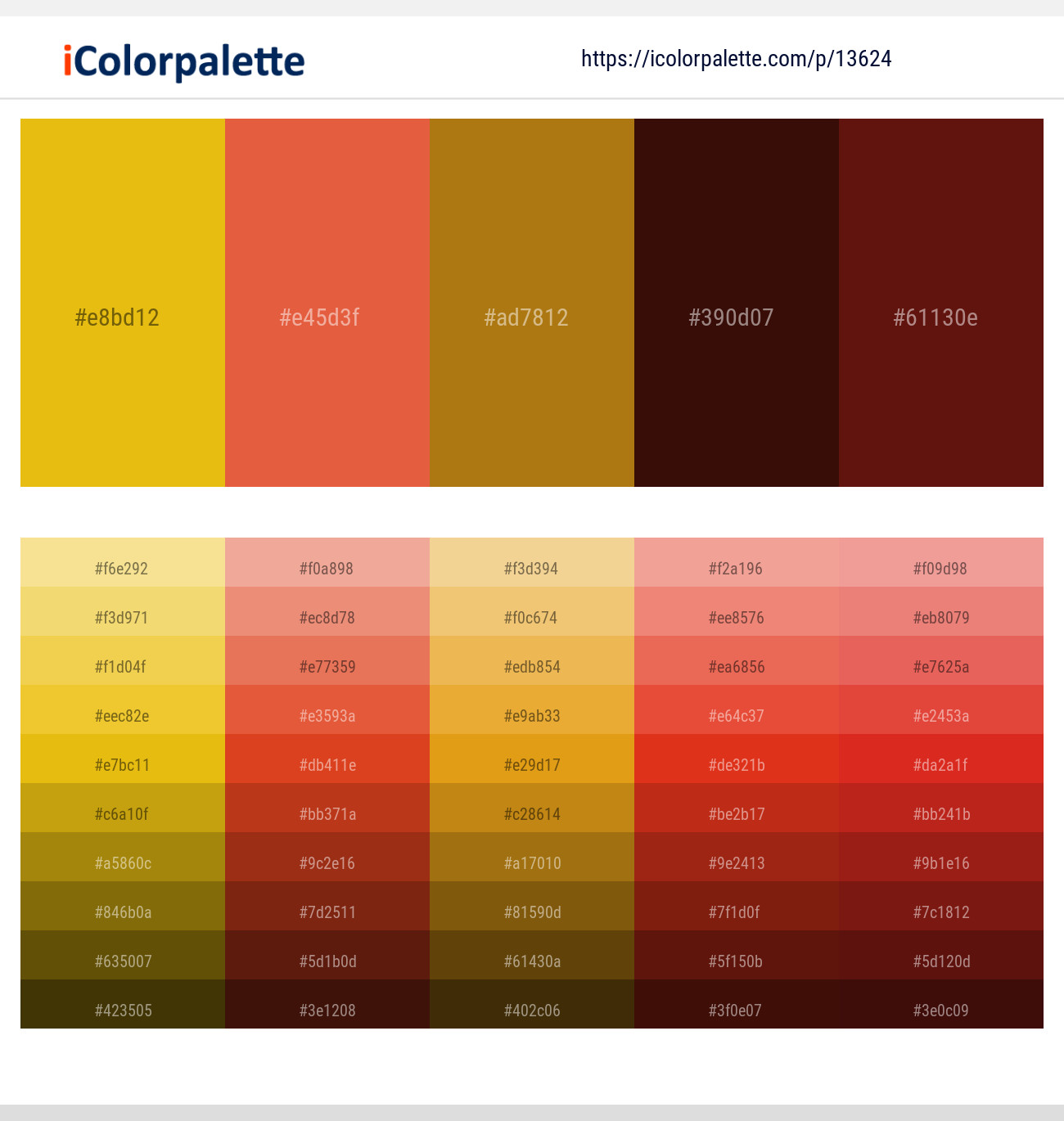 Gold Tips – Flame Pea – Buttered Rum – Rebel – Dark Tan Color scheme