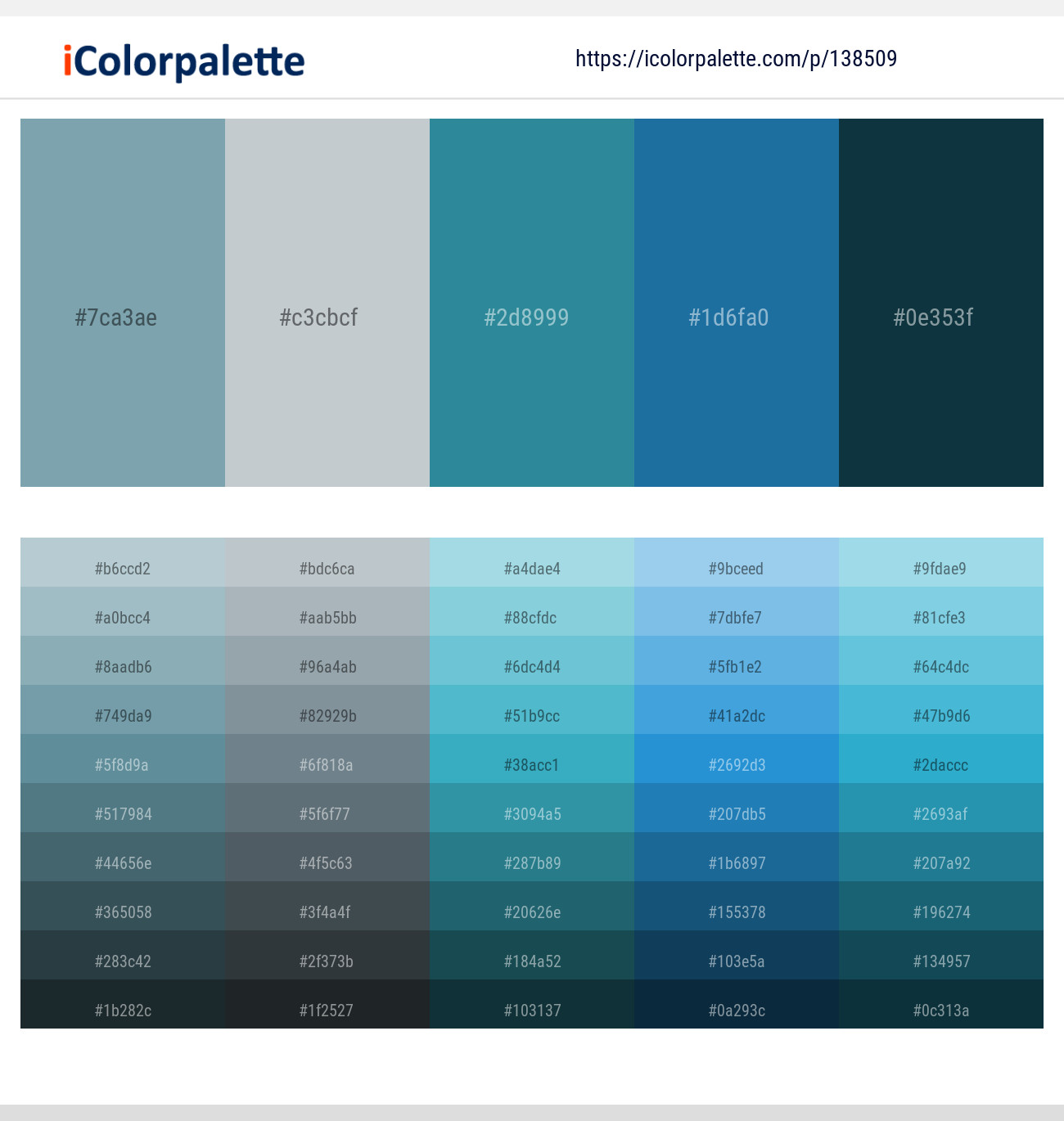 Bali Hai – Loblolly – Jelly Bean – Matisse – Elephant Color scheme