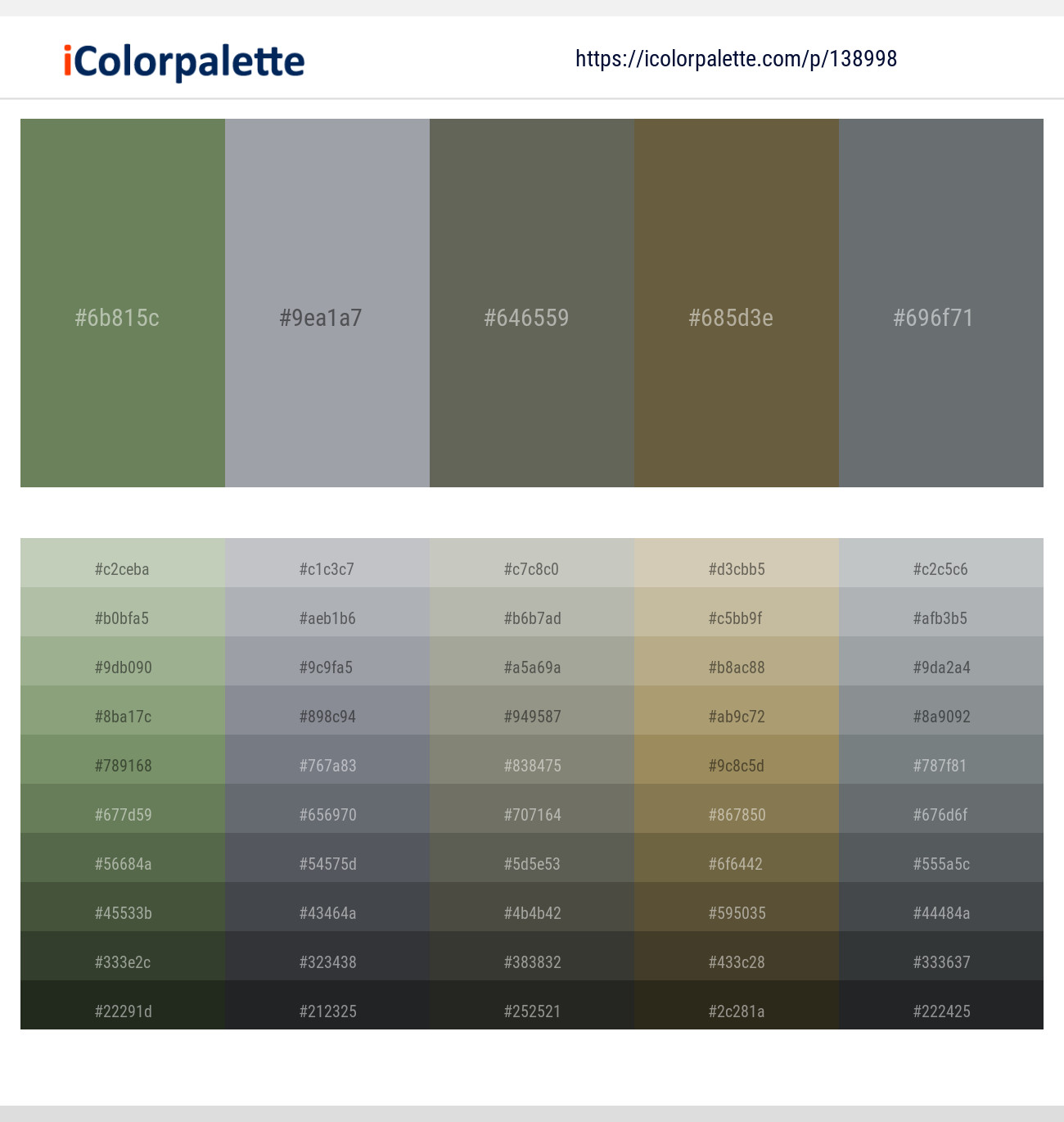 Highland – Gray Chateau – Siam – Hemlock – Nevada Color scheme