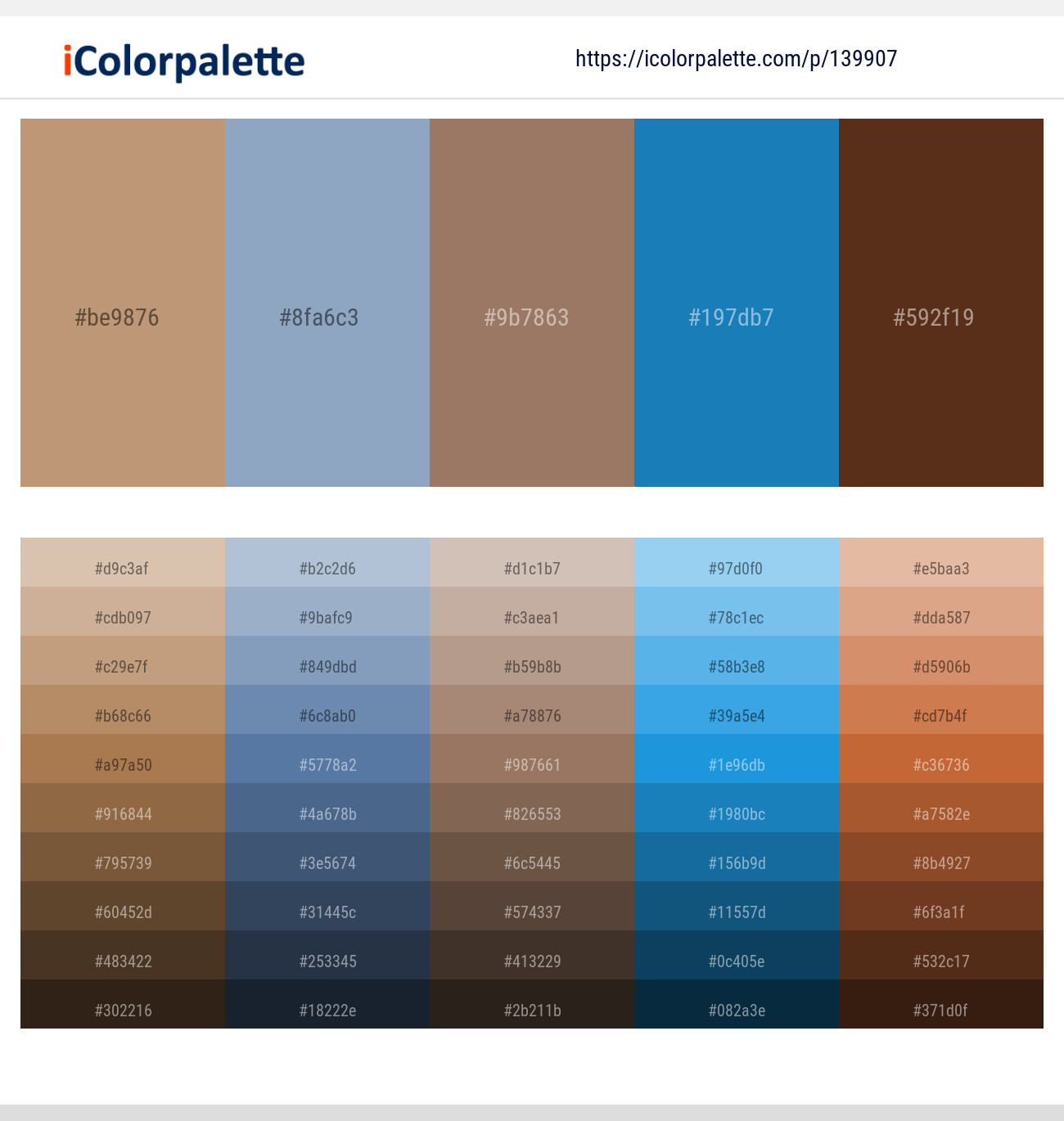 Teak – Nepal – Toast – Denim – Espresso Color scheme