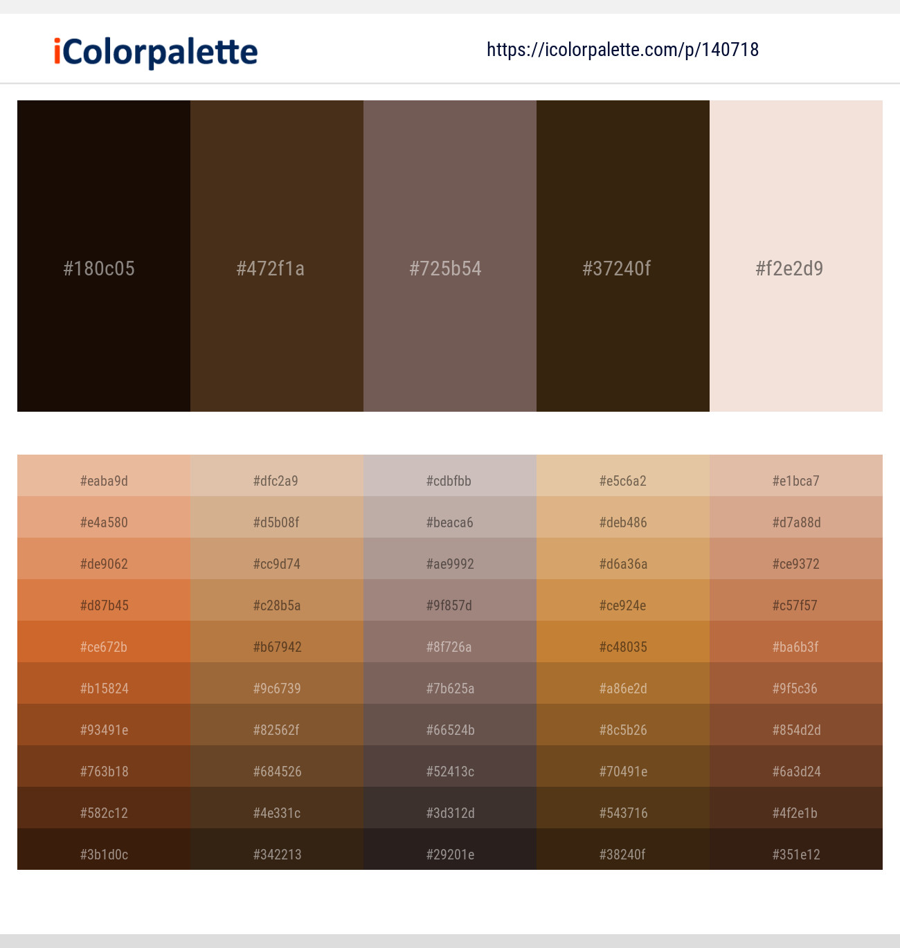 Graphite – Metallic Bronze – Russett – Sambuca – Pot Pourri Color scheme