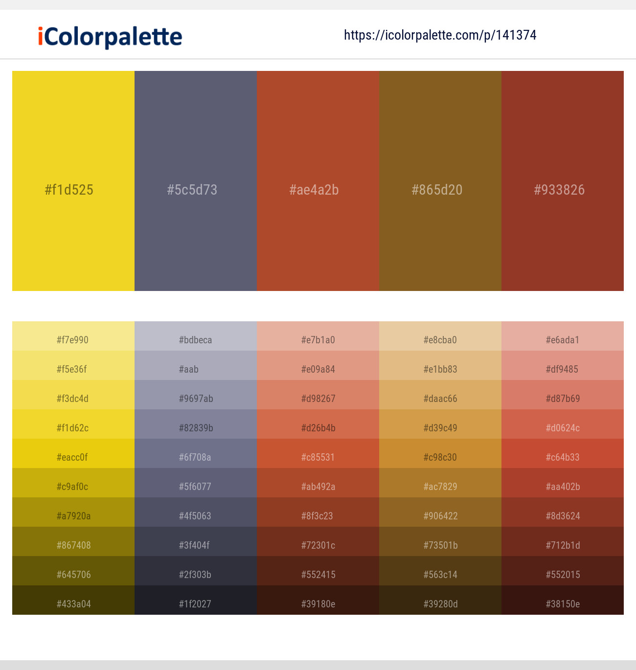 Golden Dream – Comet – Paarl – Kumera – Burnt Umber Color scheme