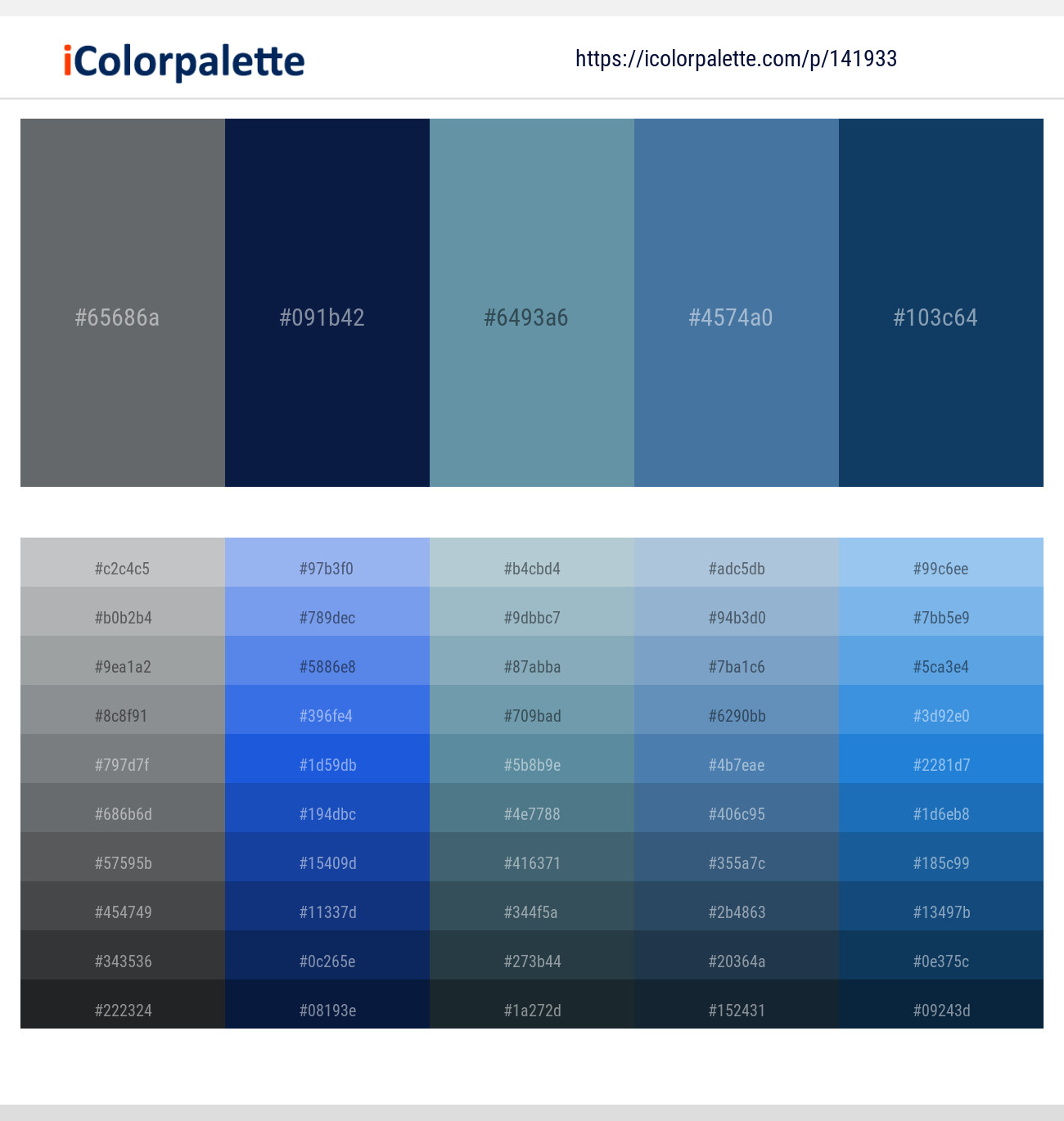 Nevada – Downriver – Bermuda Gray – San Marino – Chathams Blue Color scheme