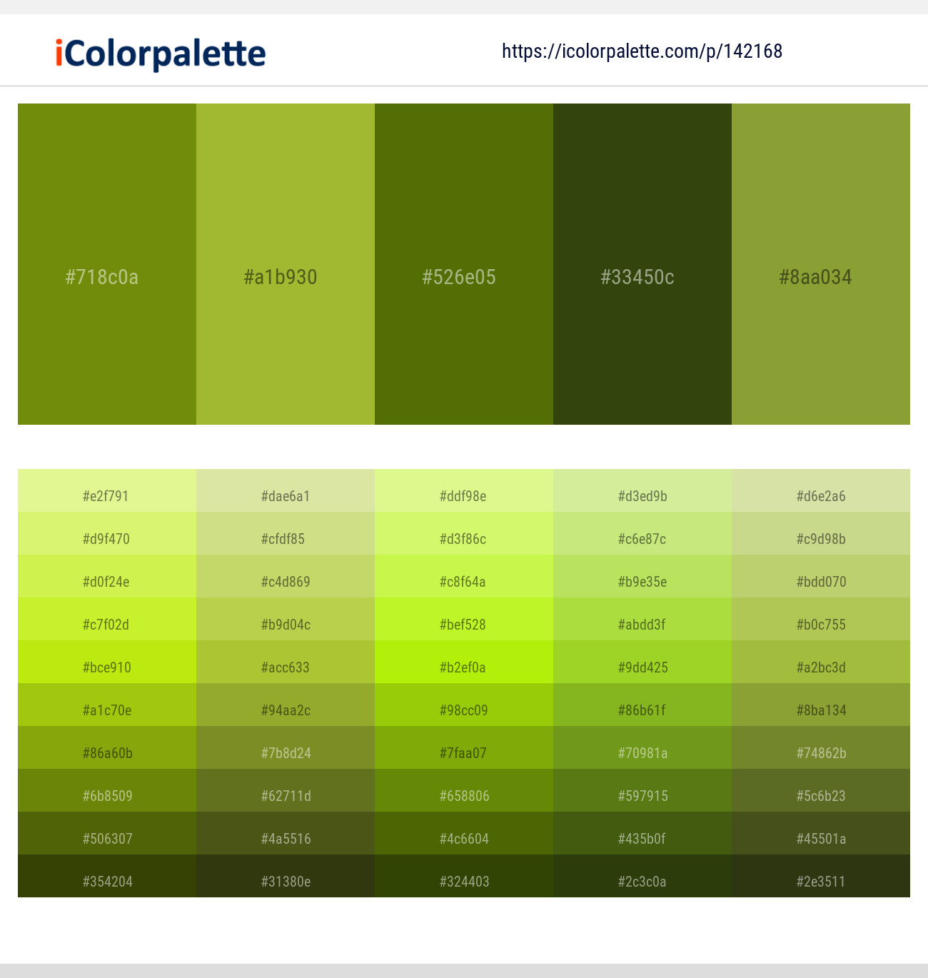 Limeade – Atlantis – Verdun Green – Turtle Green – Sushi Color scheme