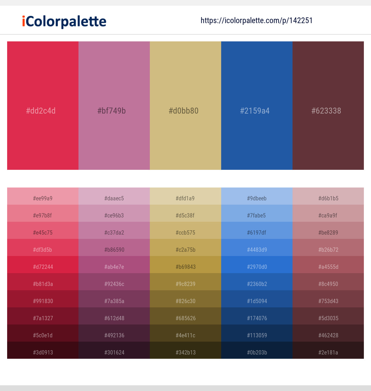 Amaranth – Puce – Straw – Matisse – Buccaneer Color scheme