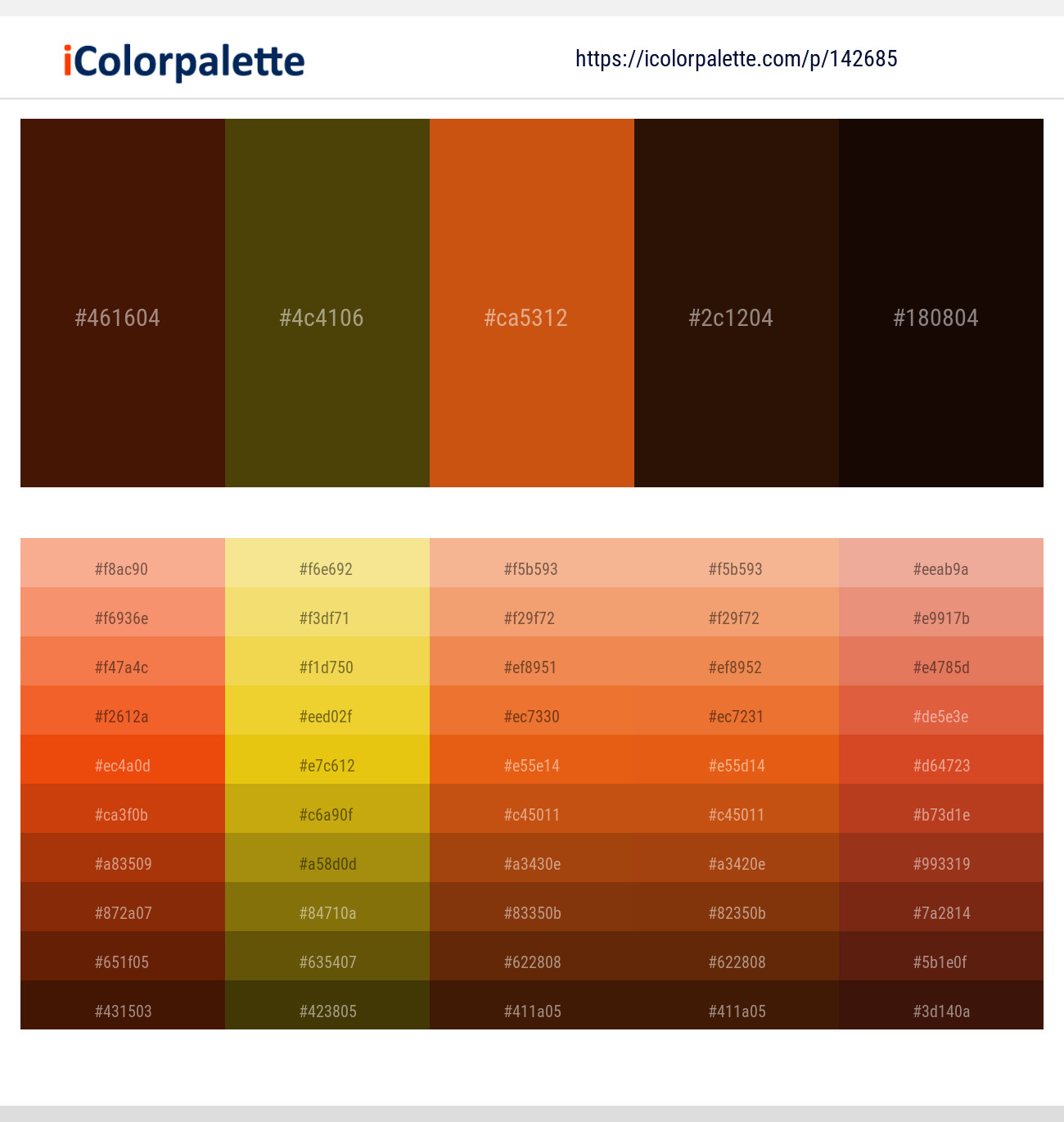 Bean   – Deep Bronze – Tia Maria – Jacko Bean – Creole Color scheme