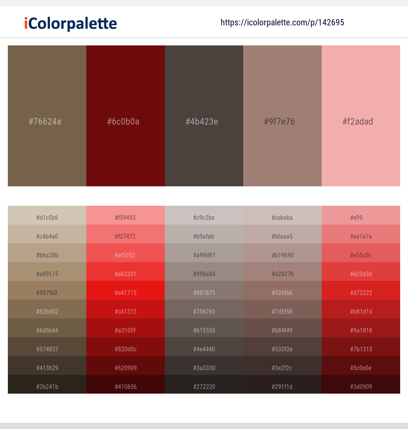 Tobacco Brown – Dark Burgundy – Masala – Pharlap – Wewak Color scheme
