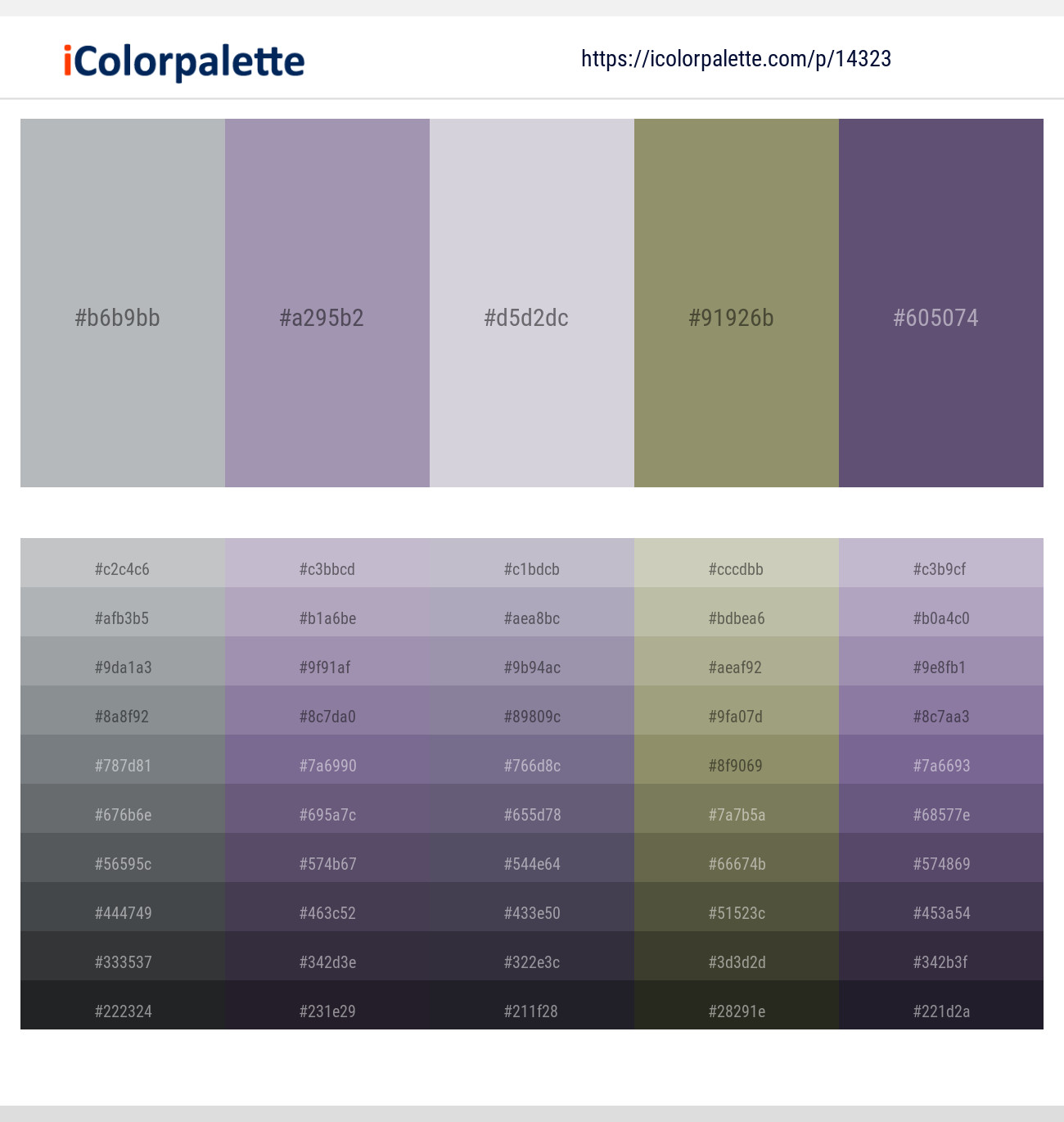 Silver Sand – Amethyst Smoke – Mischka – Avocado – Smoky Color scheme