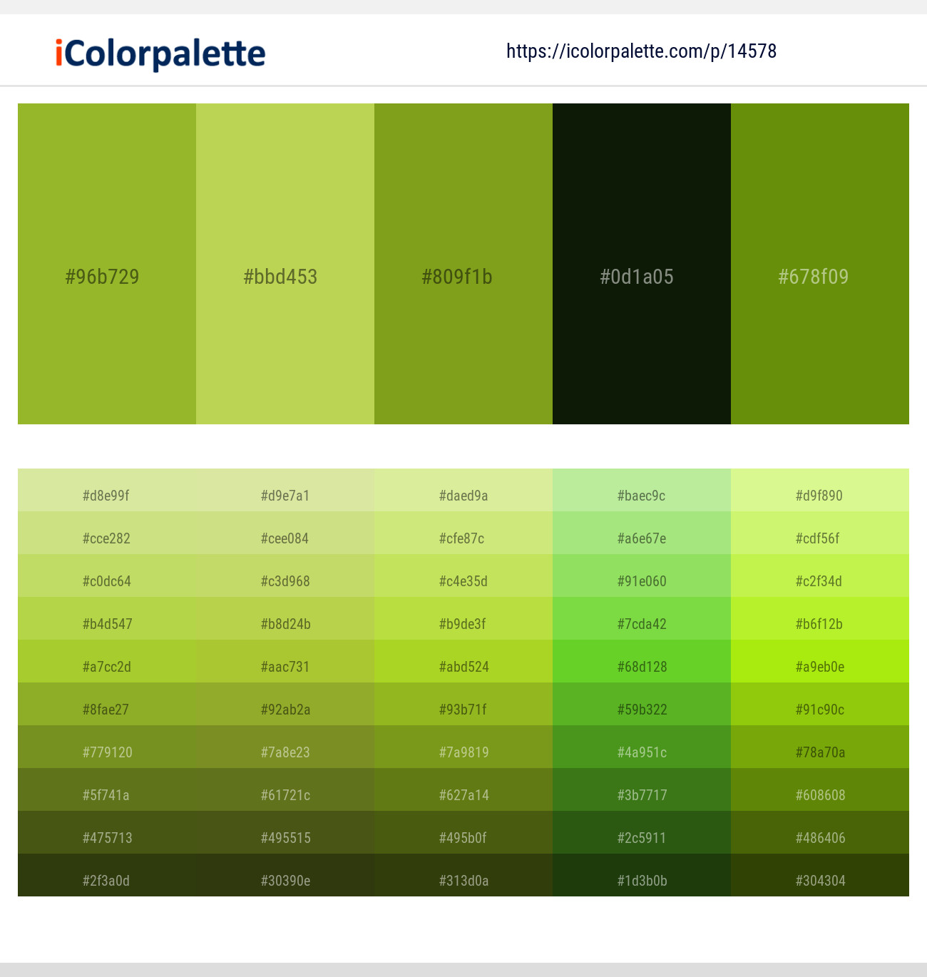 Atlantis – Conifer – Trendy Green – Black Forest – Limeade Color scheme