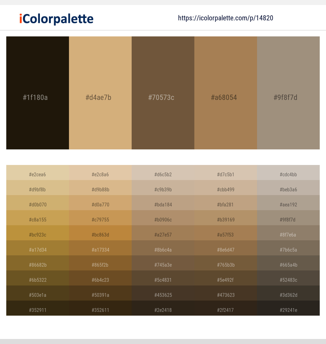 Karaka – Whiskey – Yellow Metal – Limed Oak – Pale Oyster Color scheme