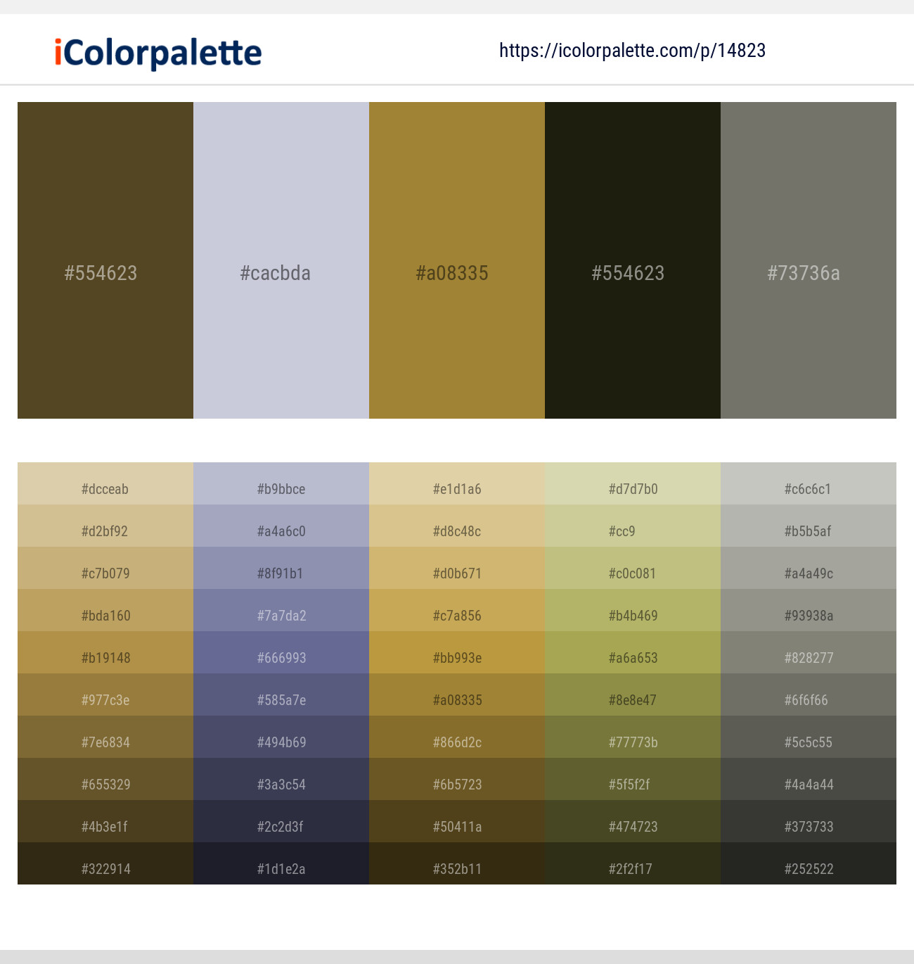 Irish Coffee – Ghost – Luxor Gold – Eternity – Ironside Gray Color scheme