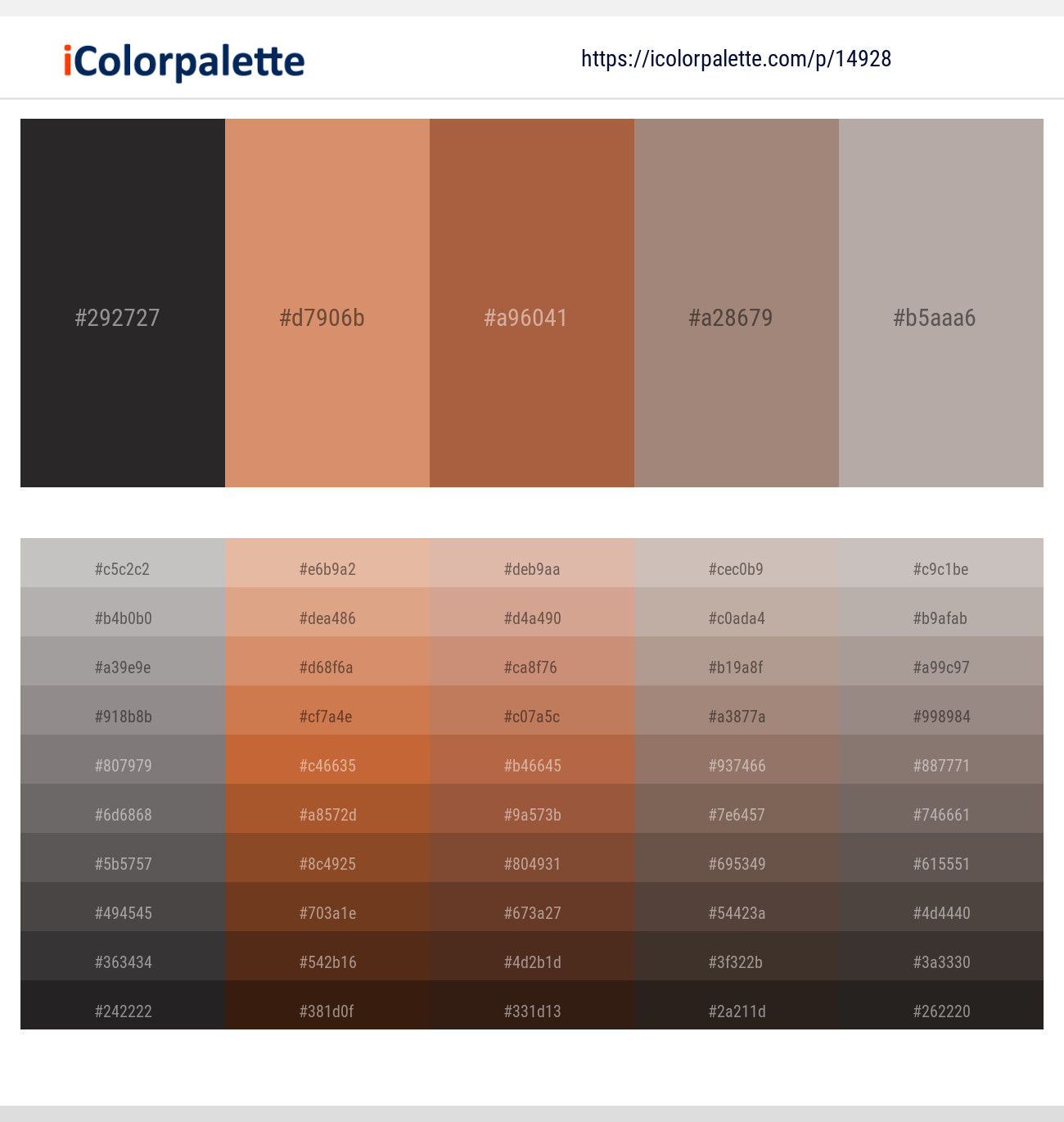 Mine Shaft – Copperfield – Brown Rust – Pharlap – Martini Color scheme